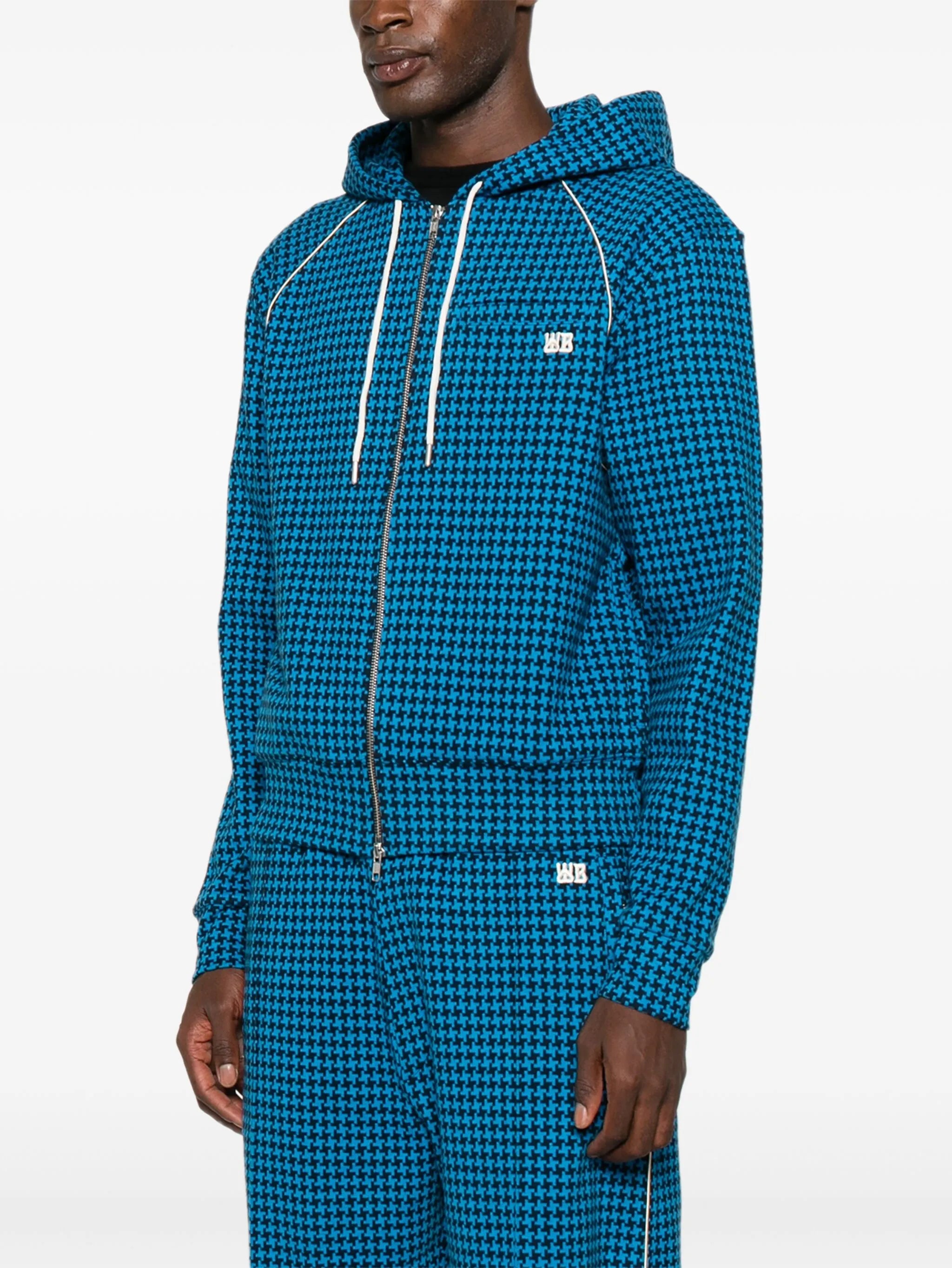 London patterned zip-up hoodie