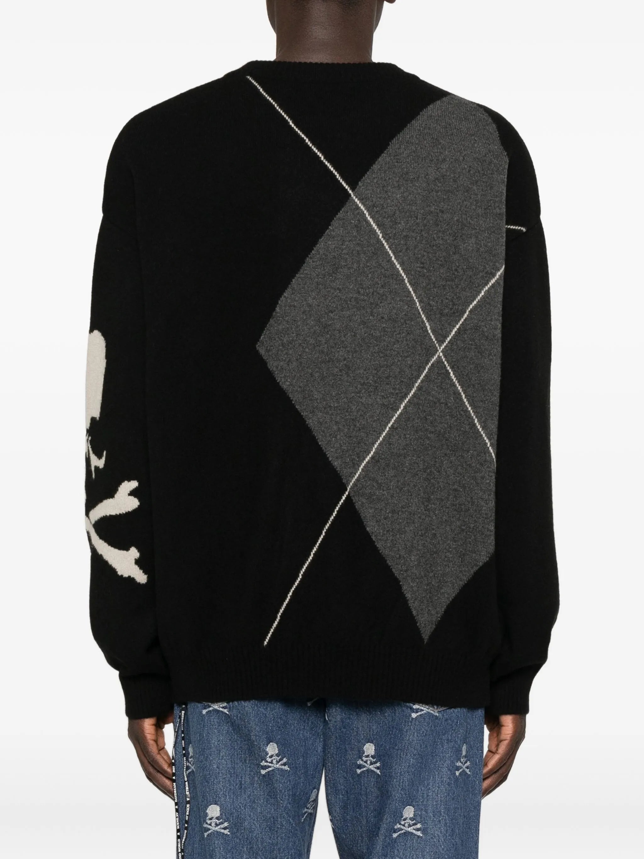argyle skull sweater