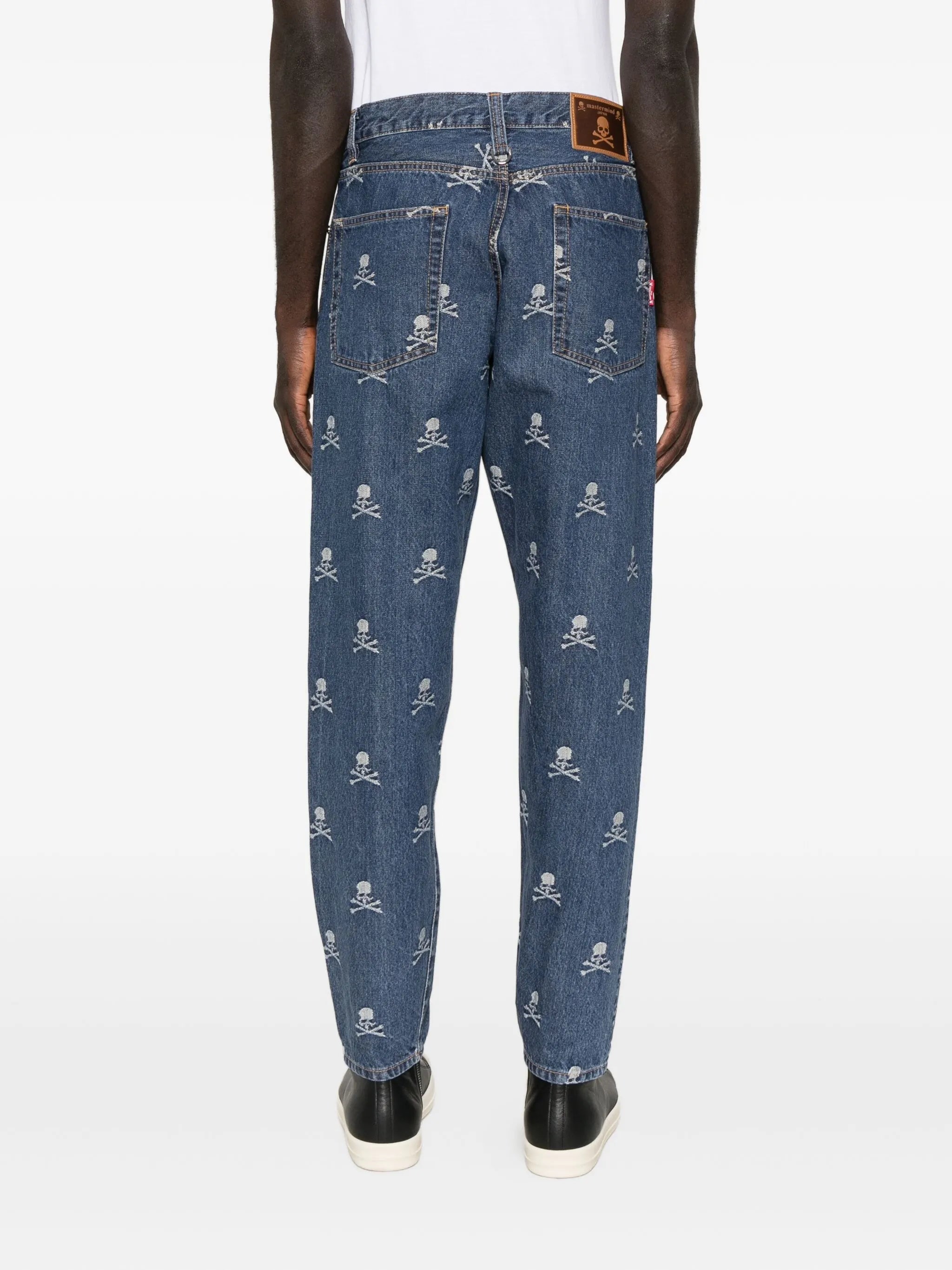 skull-embroidered jeans