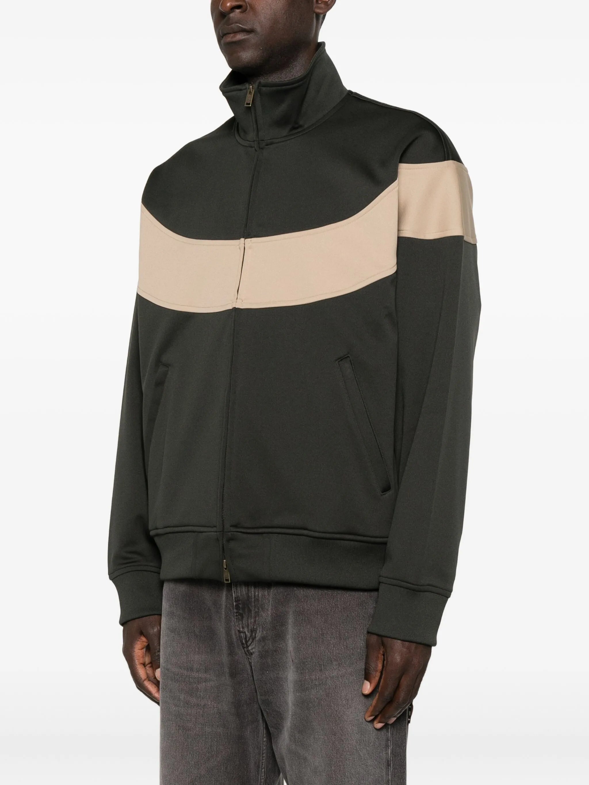panelled zip-up track jacket
