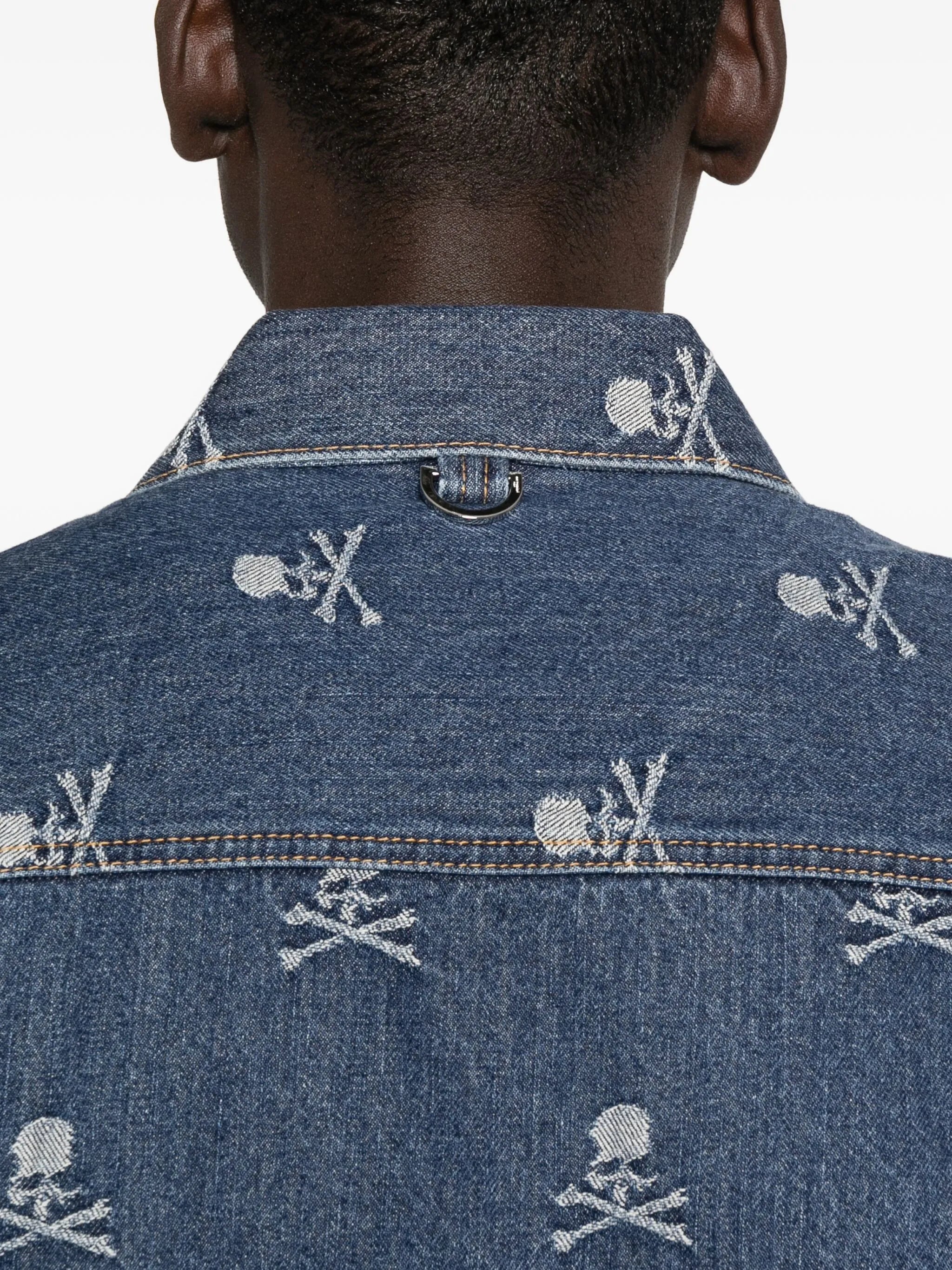 skull-crossbones denim jacket