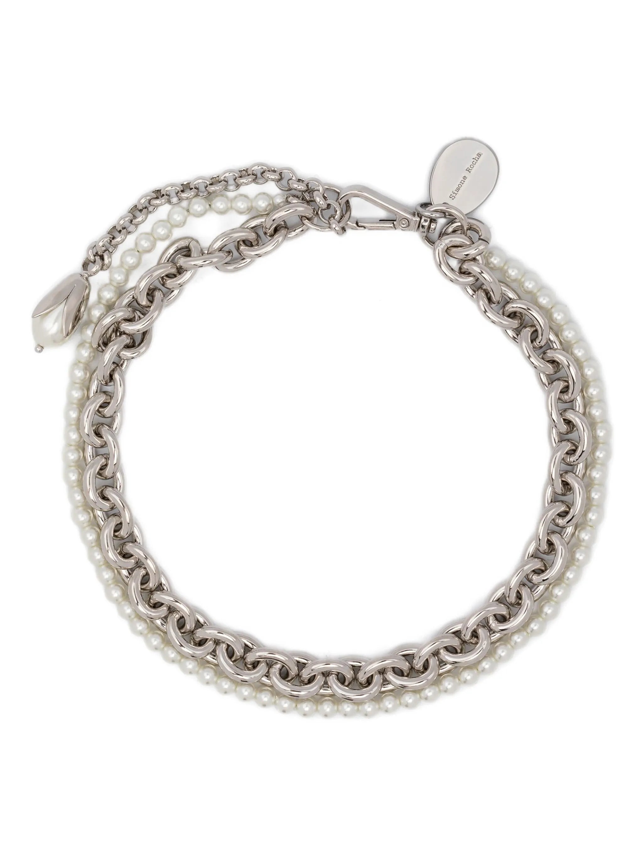 faux pearl embellished necklace