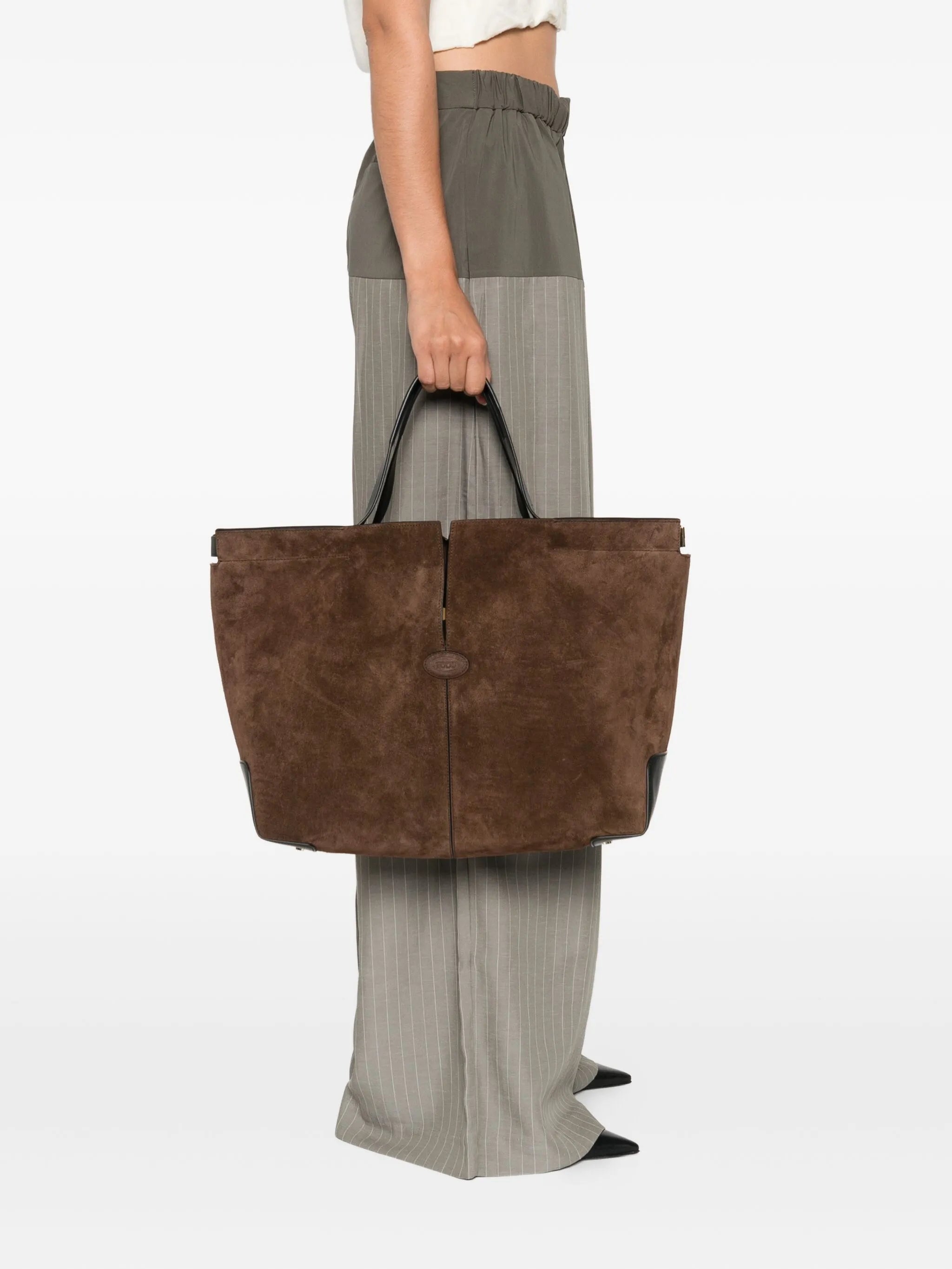 medium suede tote bag