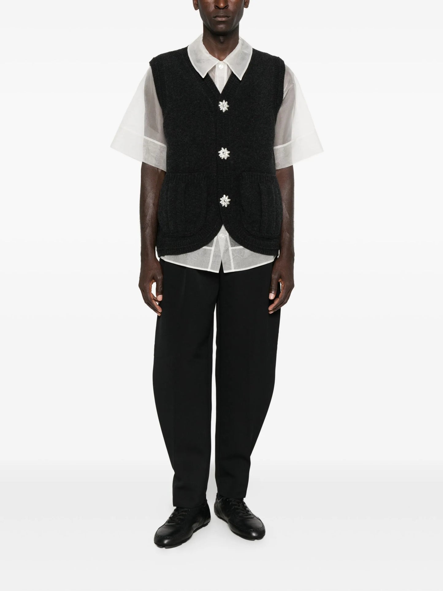 floral-button vest