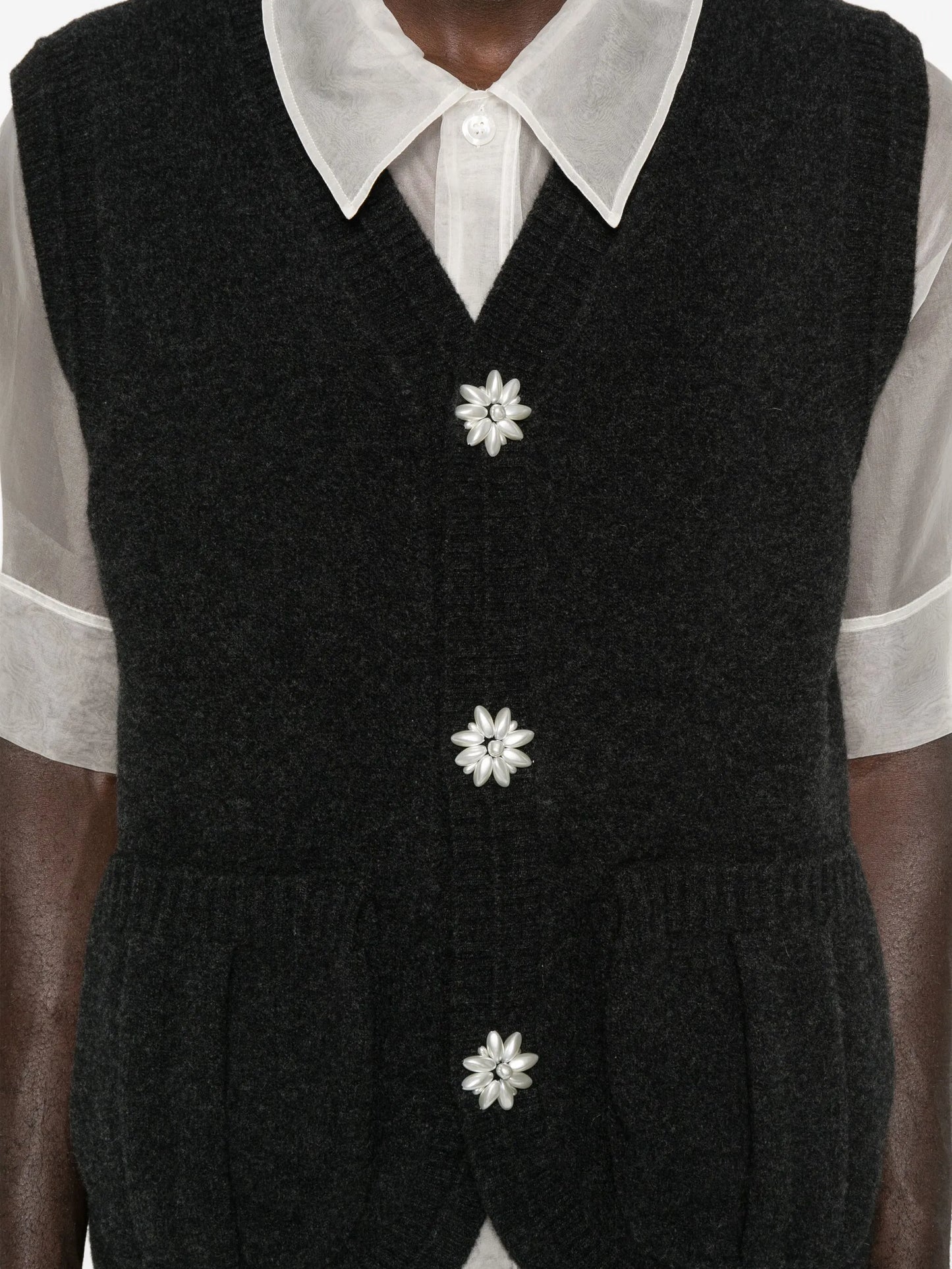 floral-button vest