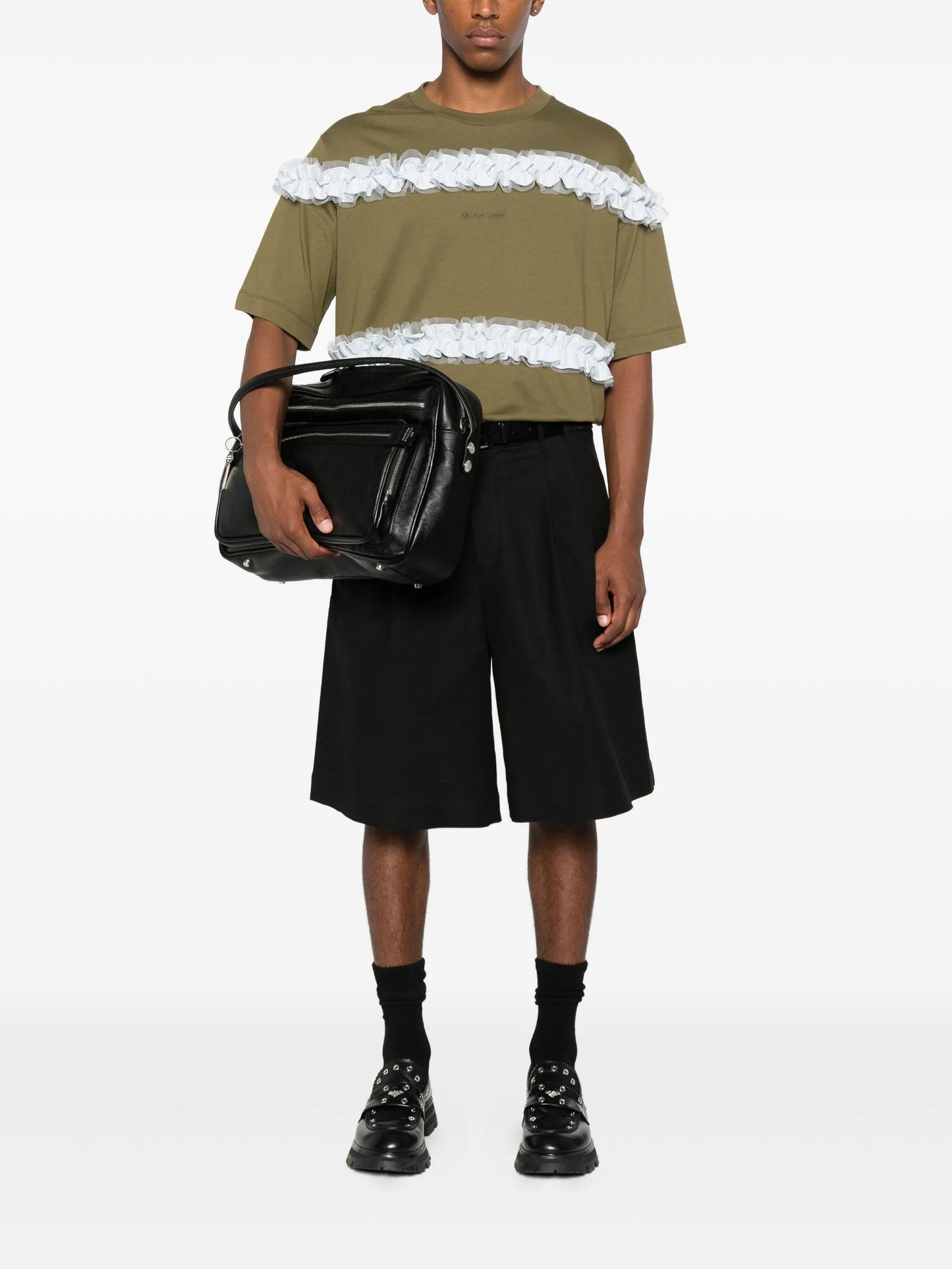 ruffle-detail T-shirt
