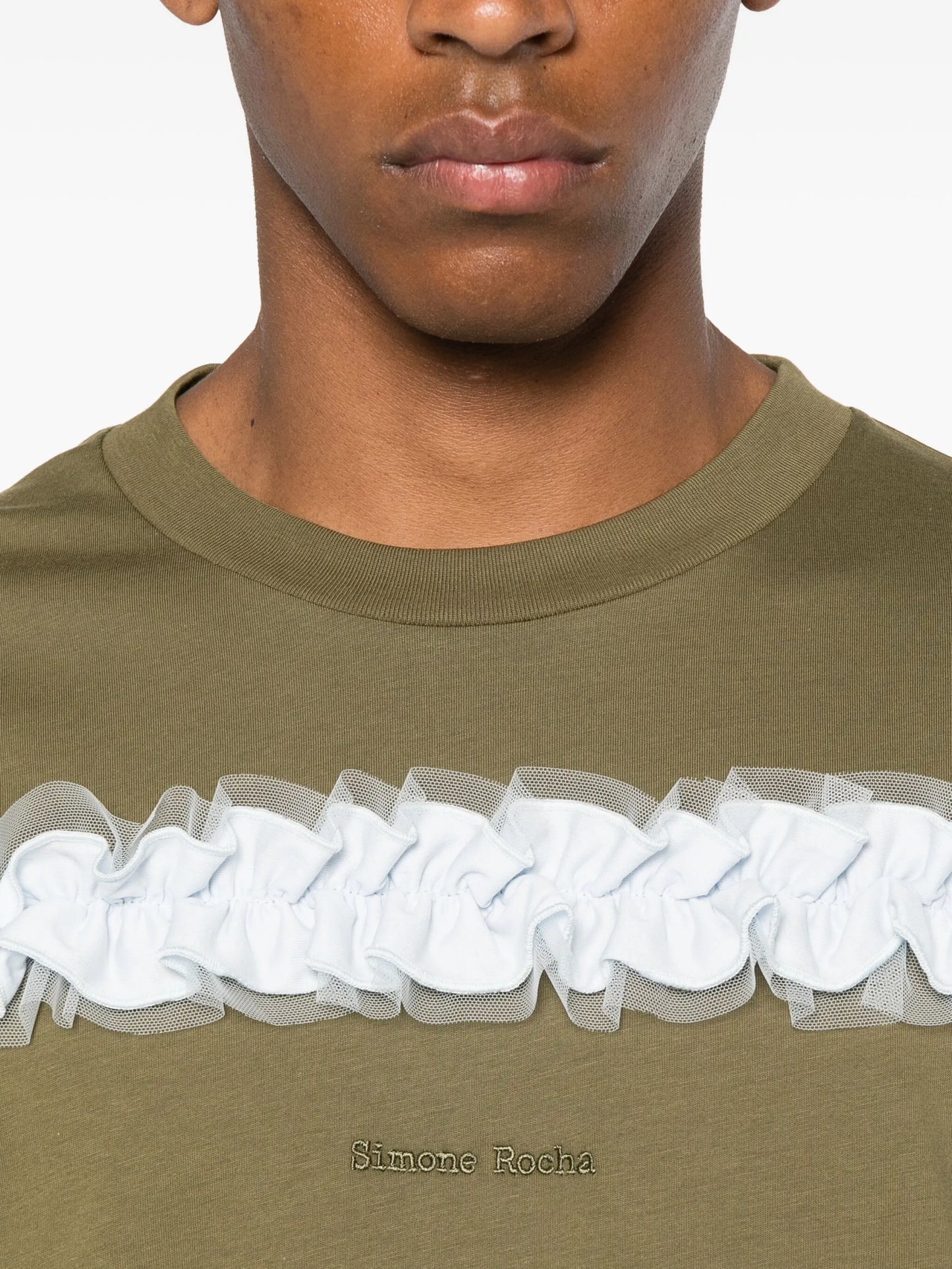 ruffle-detail T-shirt