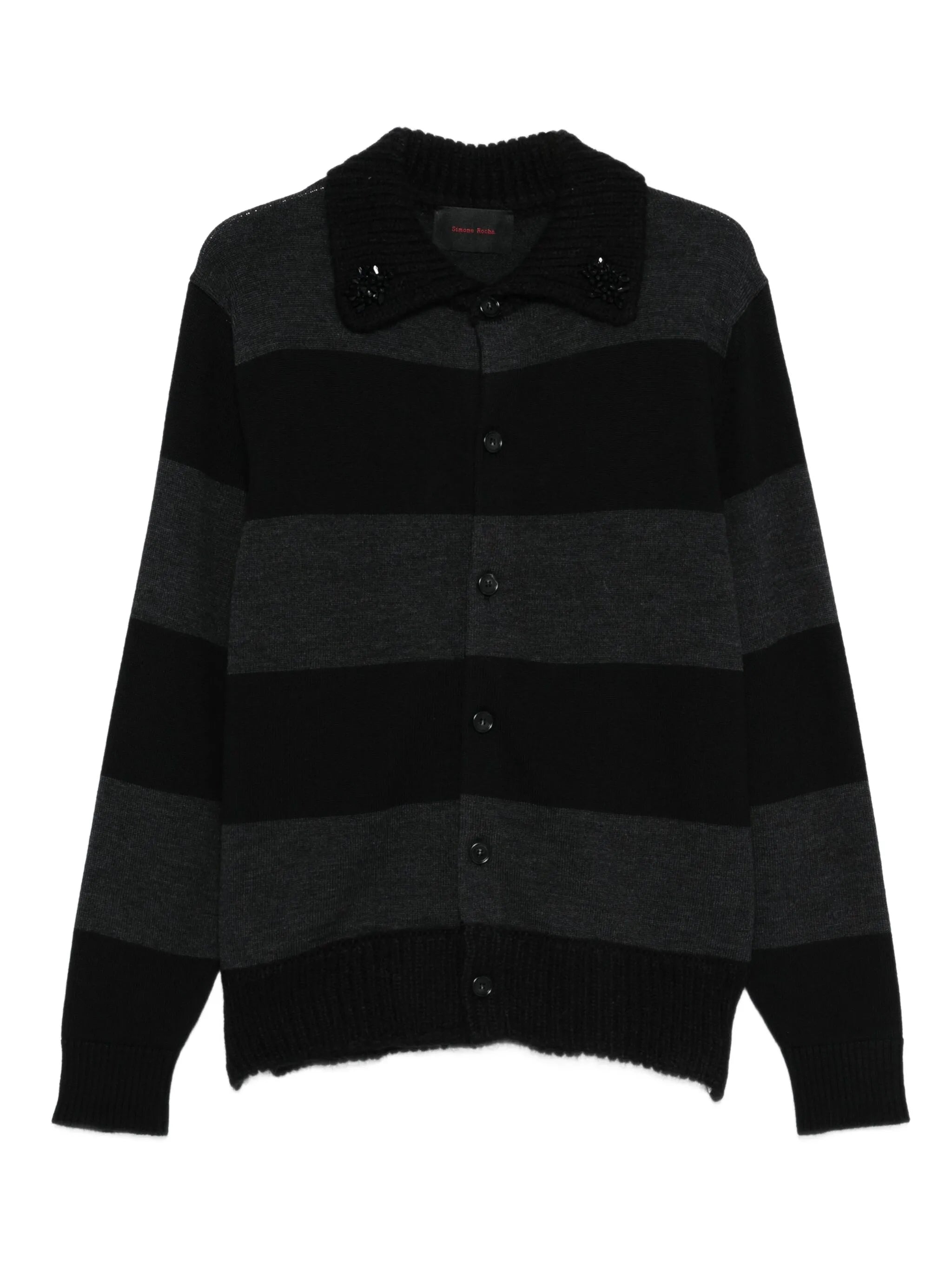 embellished striped cardigan