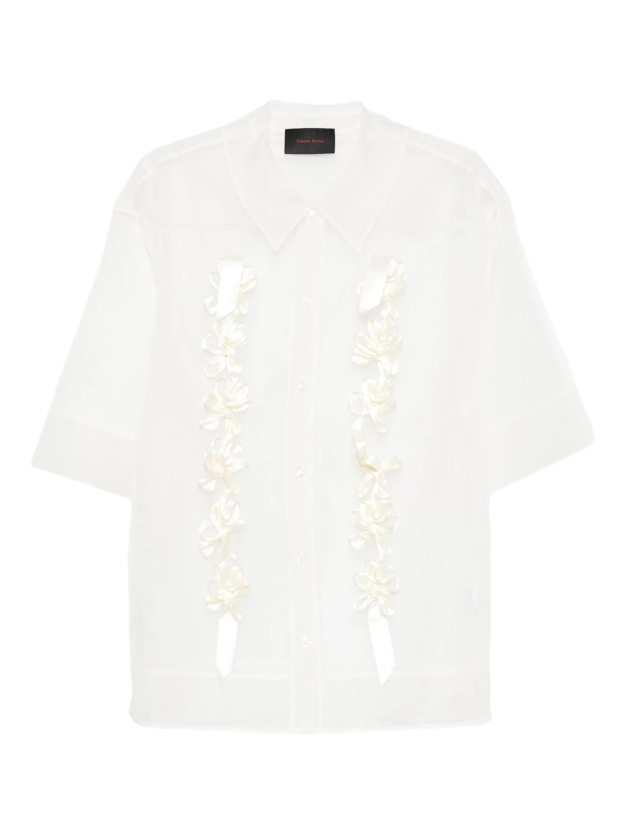 floral-ribbon shirt