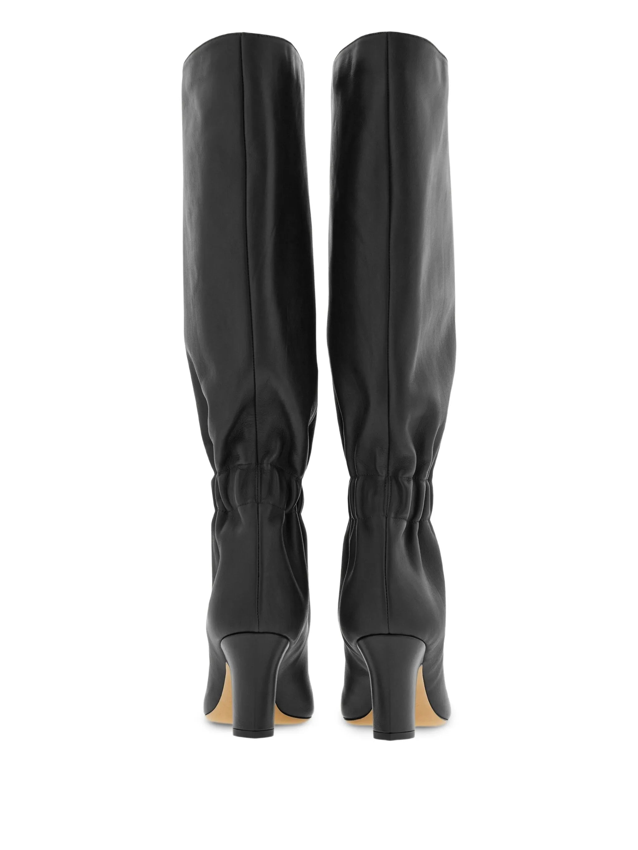 70mm ruched leather boots