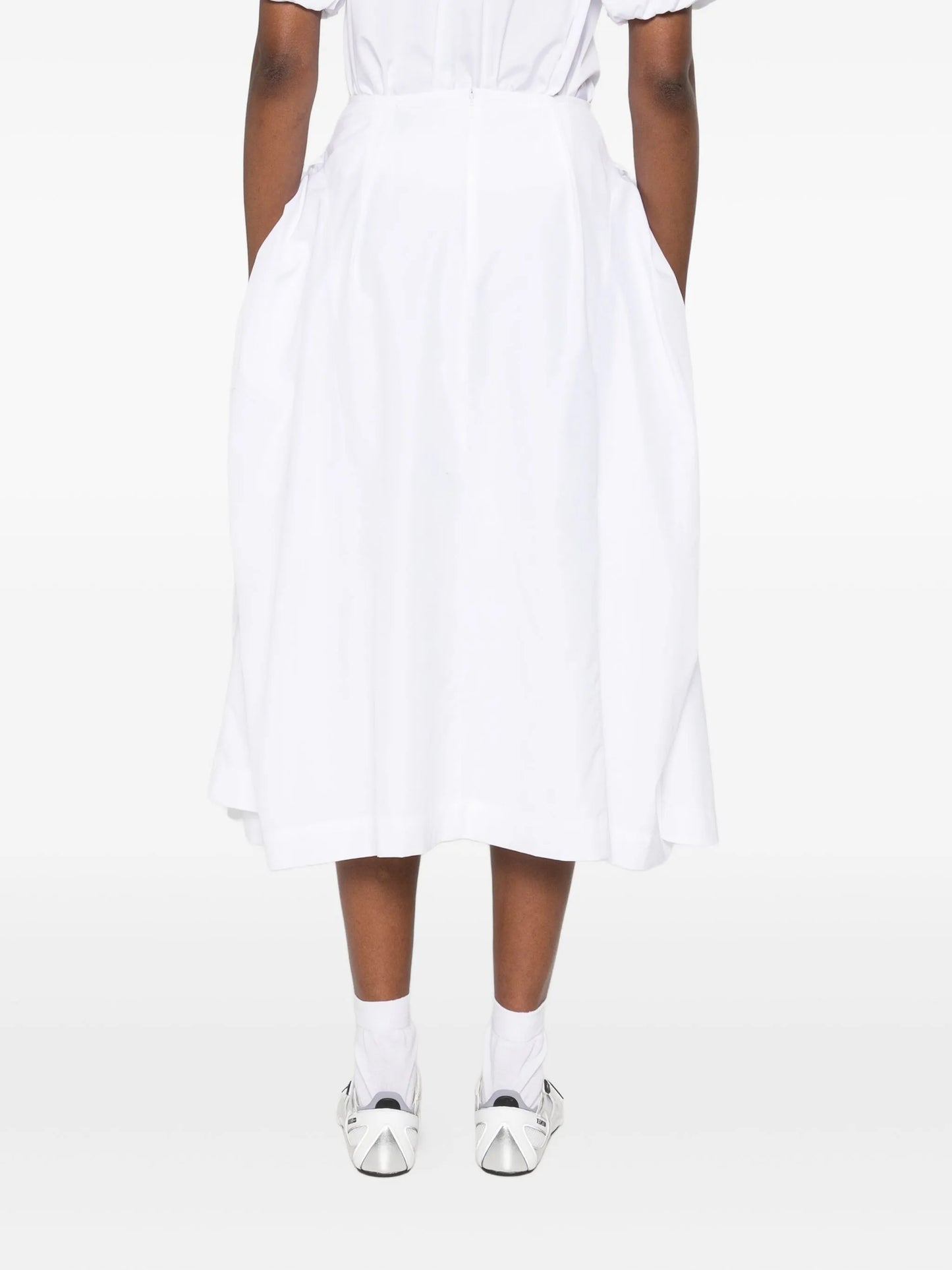 bow hip-detailed midi skirt