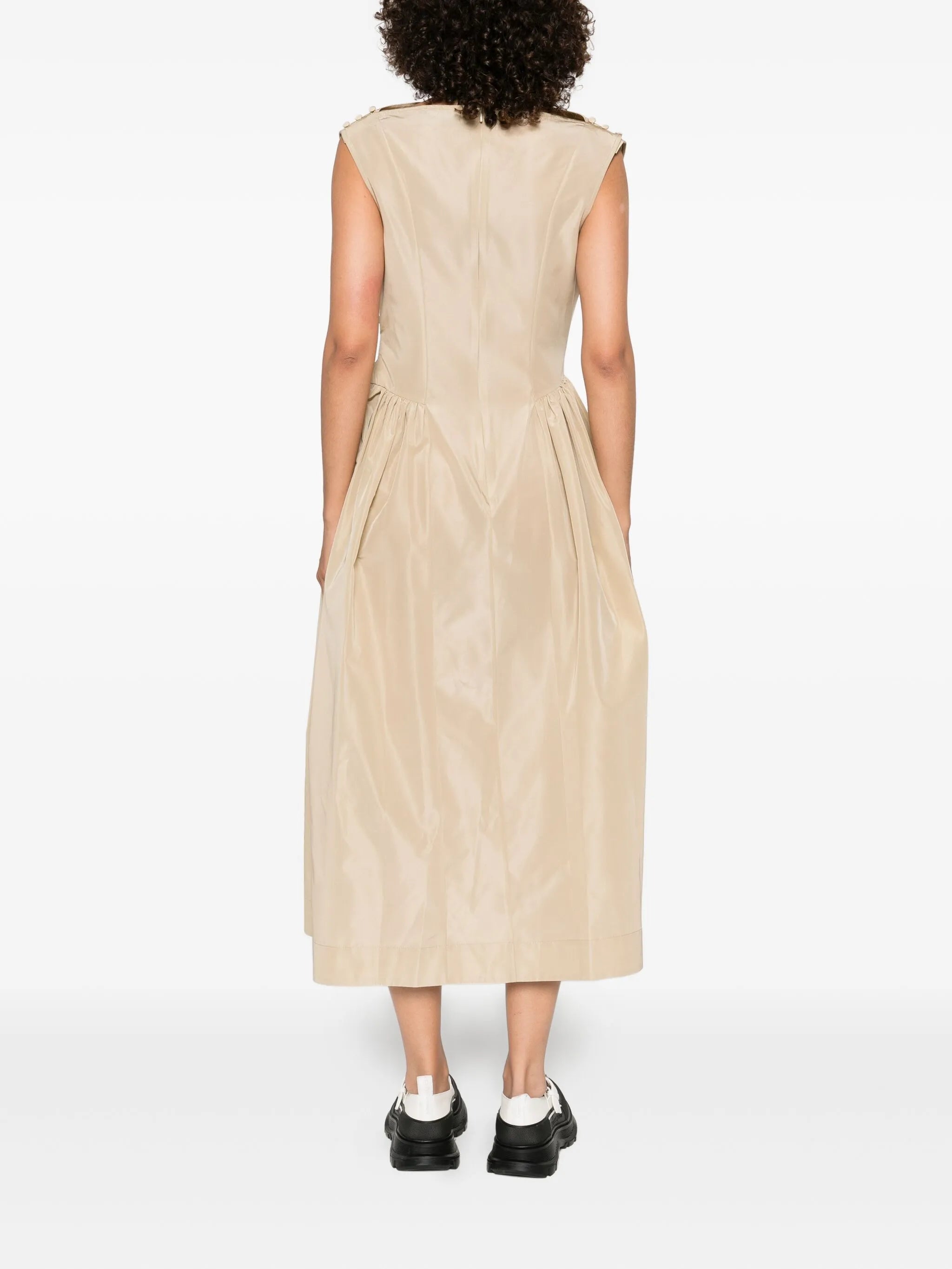 draped-detail midi dress