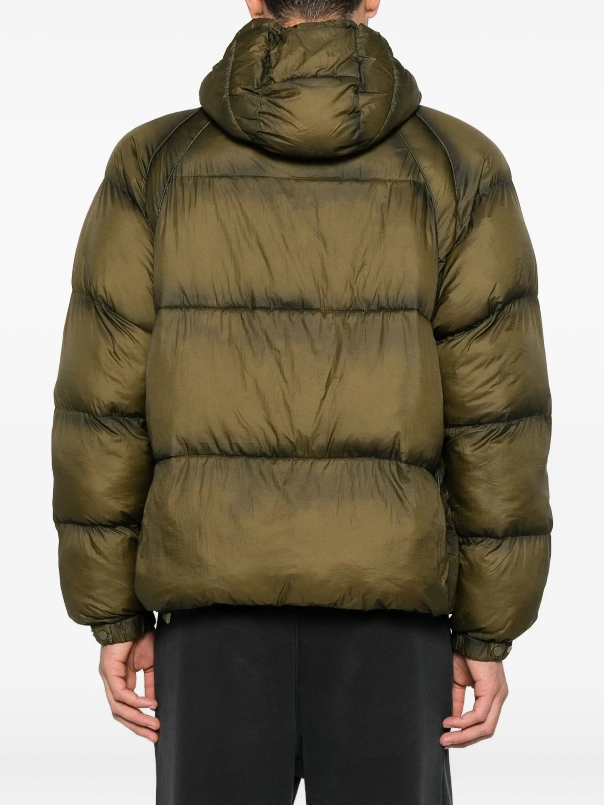 translucent hooded puffer jacket