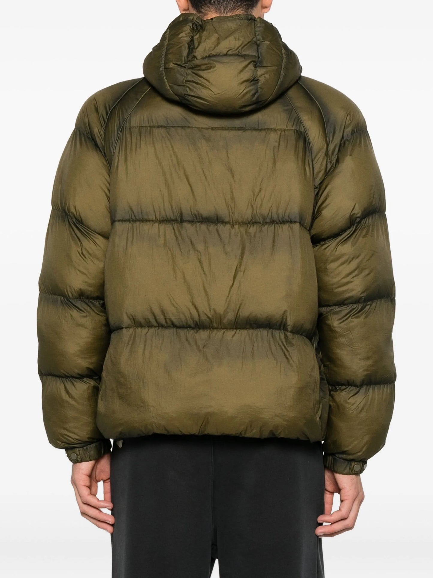 translucent hooded puffer jacket
