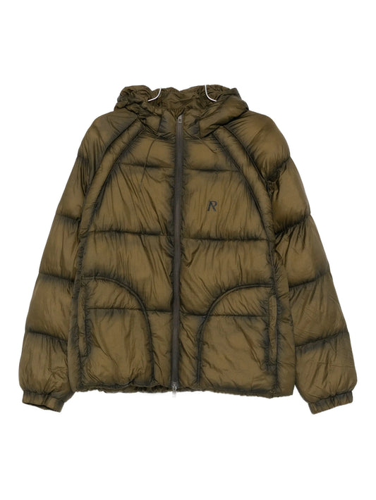 translucent hooded puffer jacket