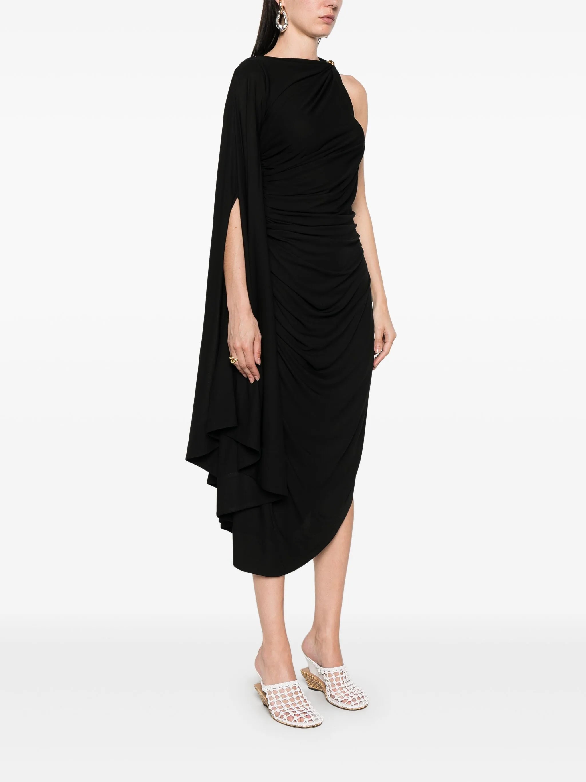 jersey draped mini dress
