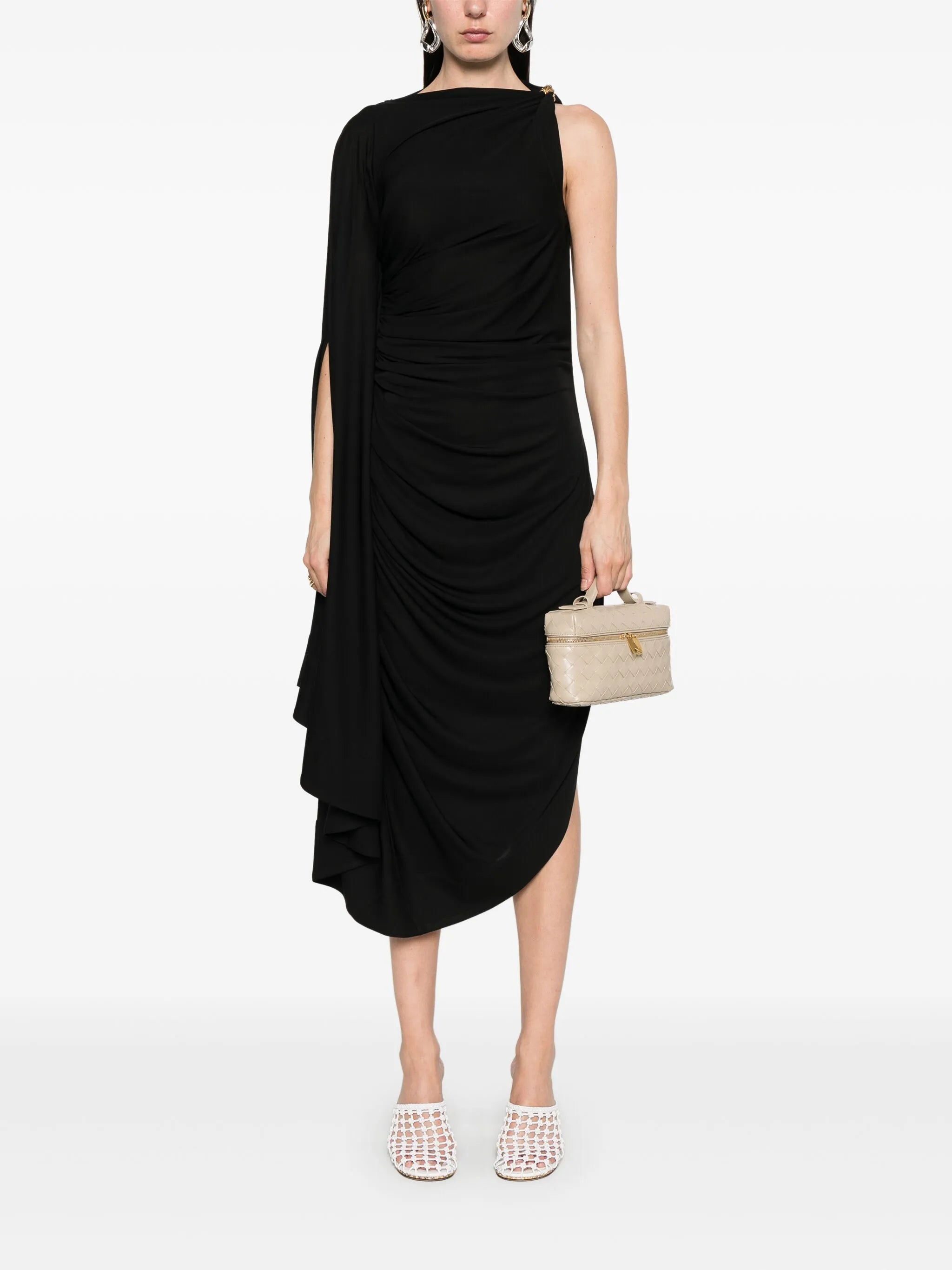 jersey draped mini dress