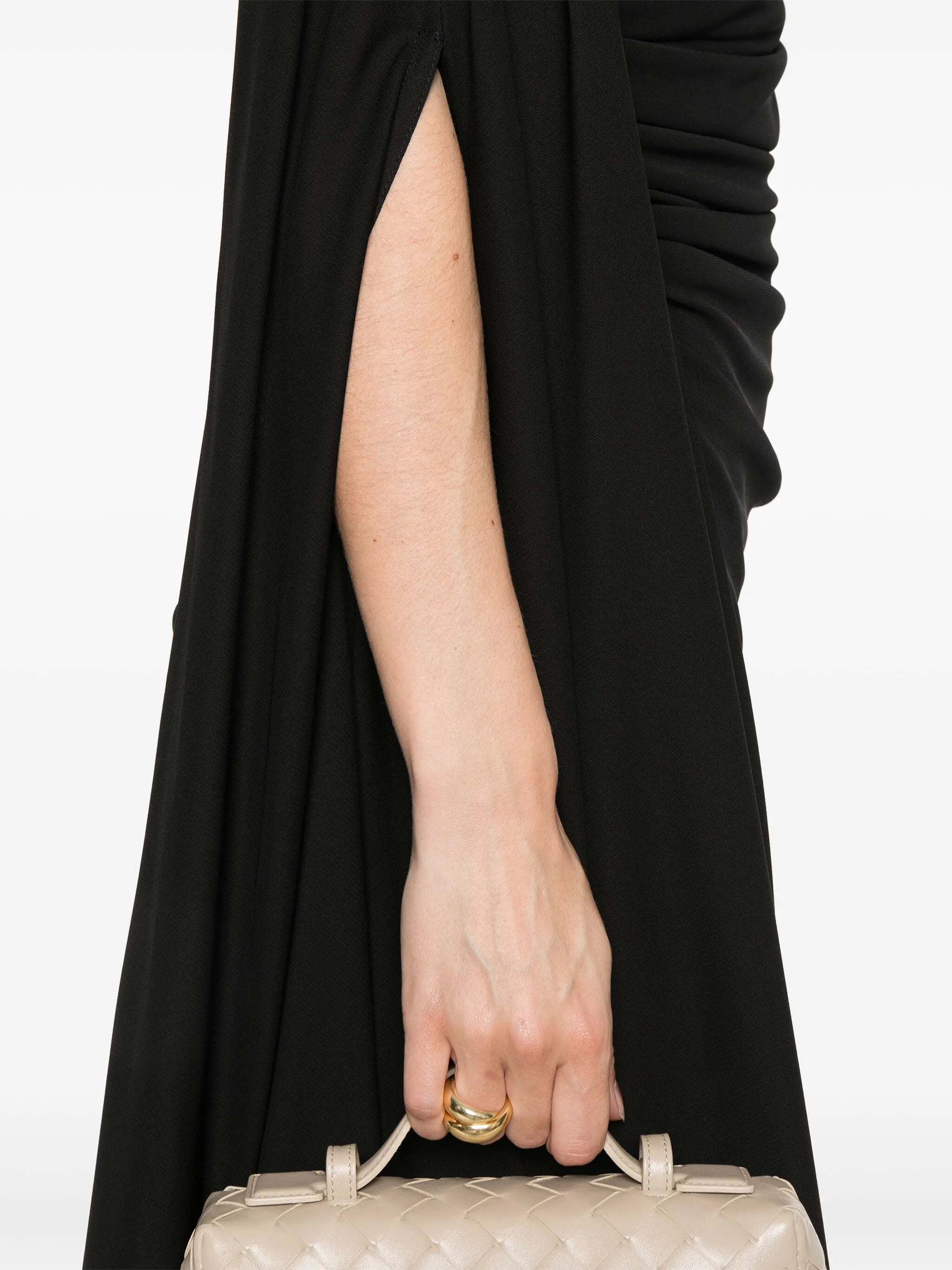 jersey draped mini dress