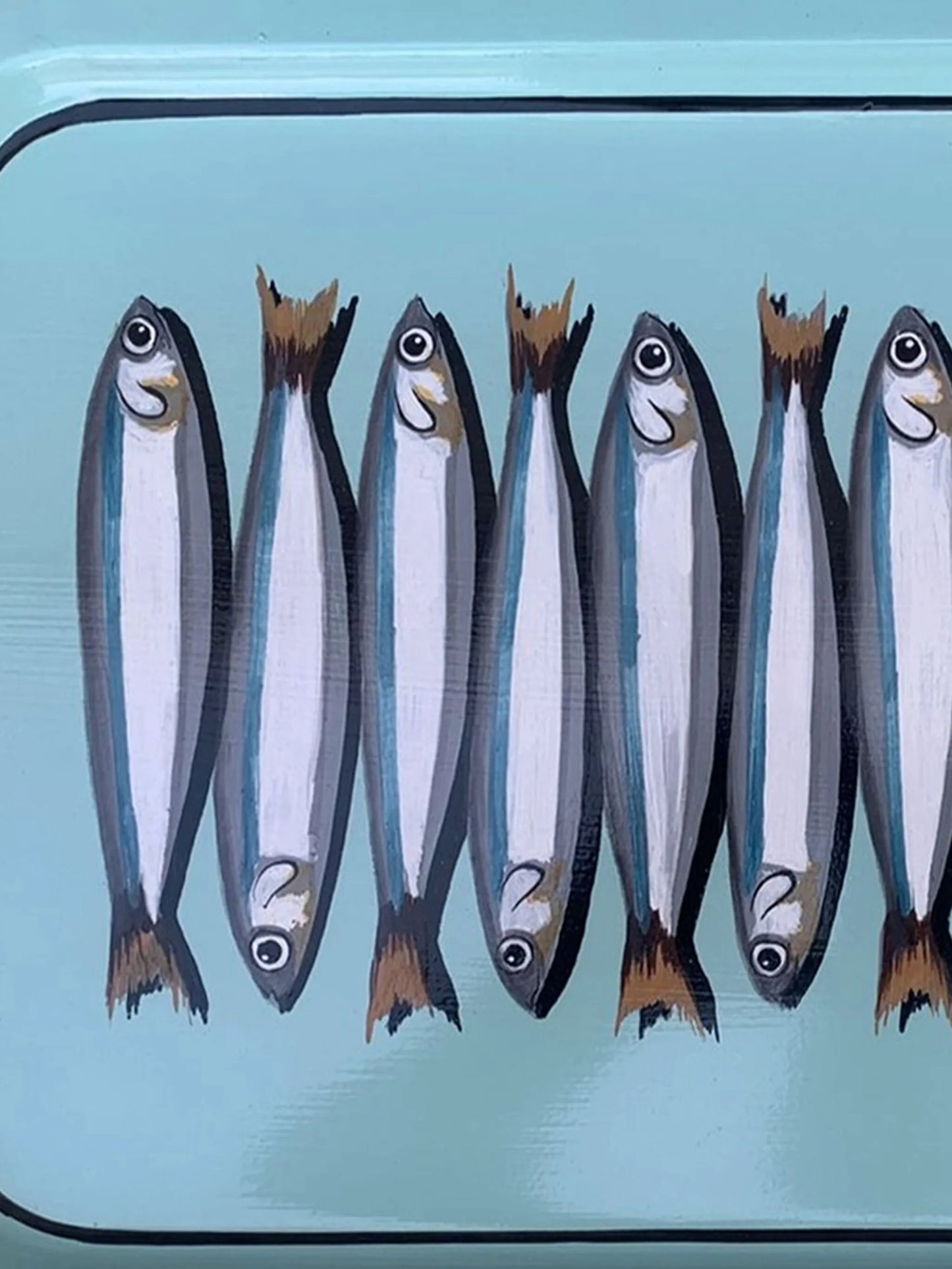 hand-painted iron tray (43cm x 20cm)