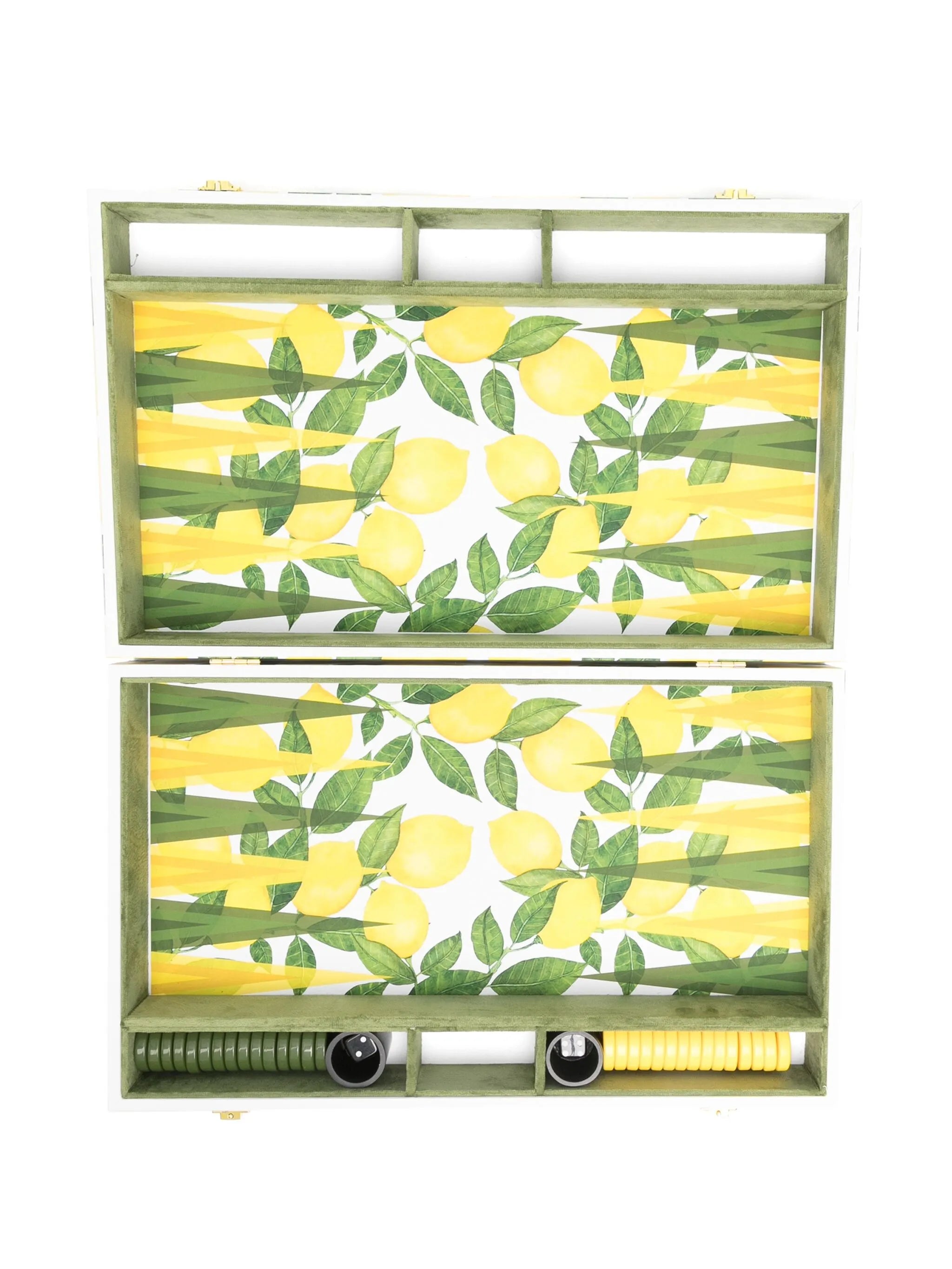lemon-print backgammon set