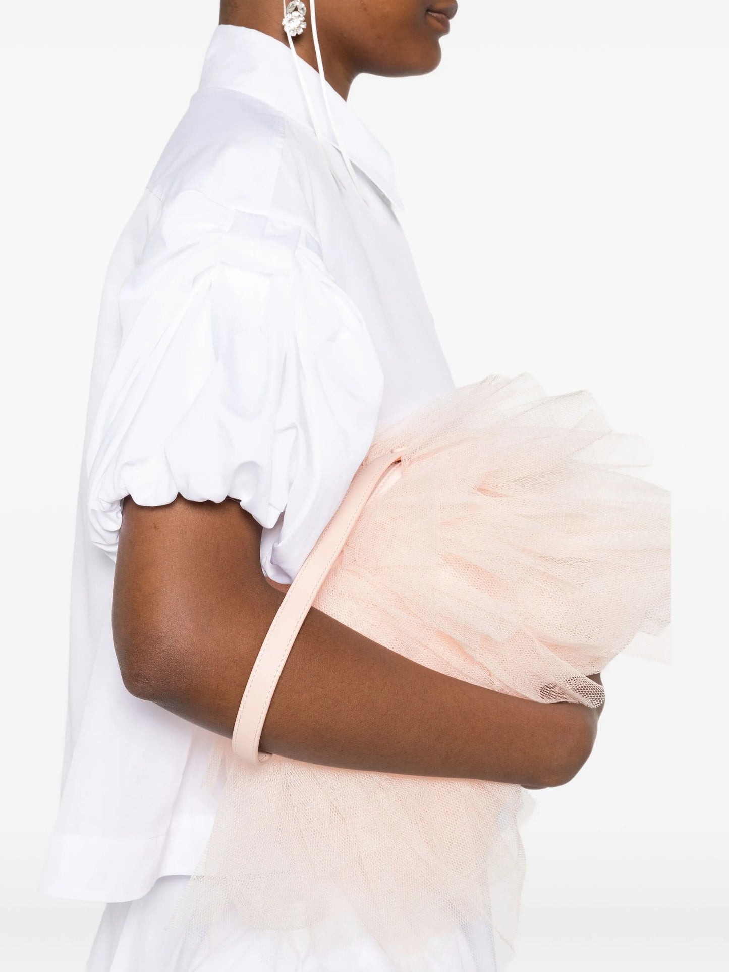 cropped puff-sleeves shirt