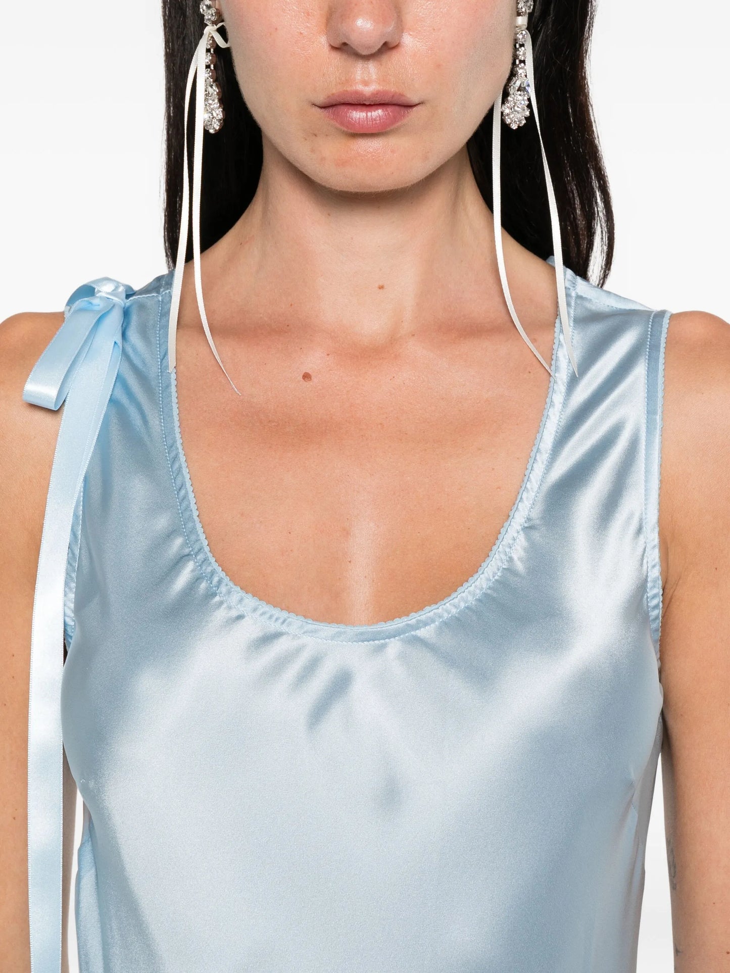 bow-detail silk dress