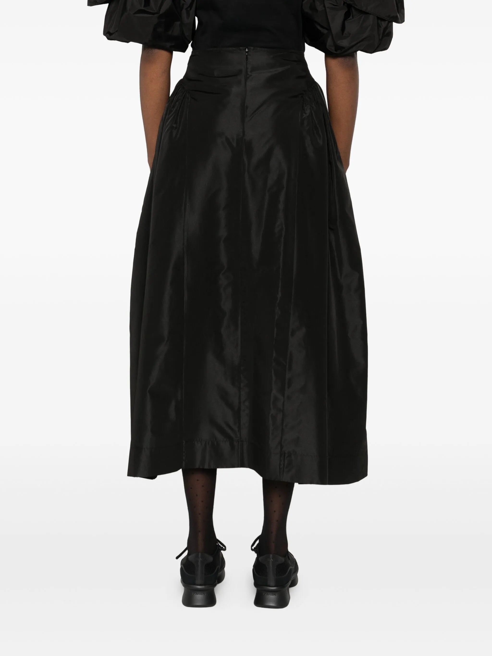 pleated-details midi skirt