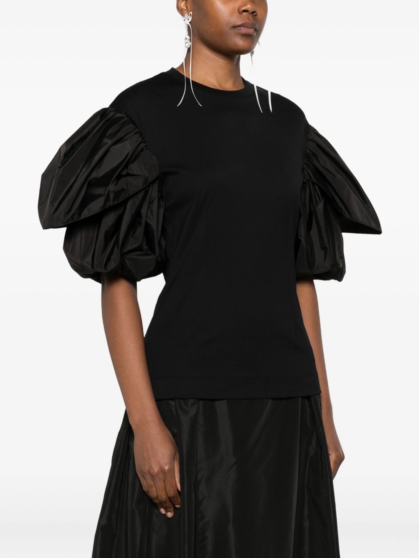 ruffled-sleeves T-shirt