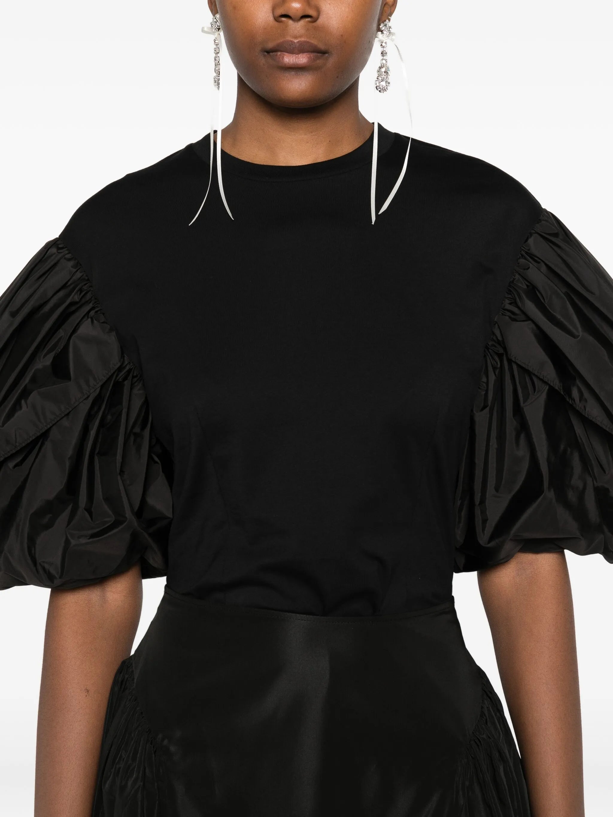 ruffled-sleeves T-shirt