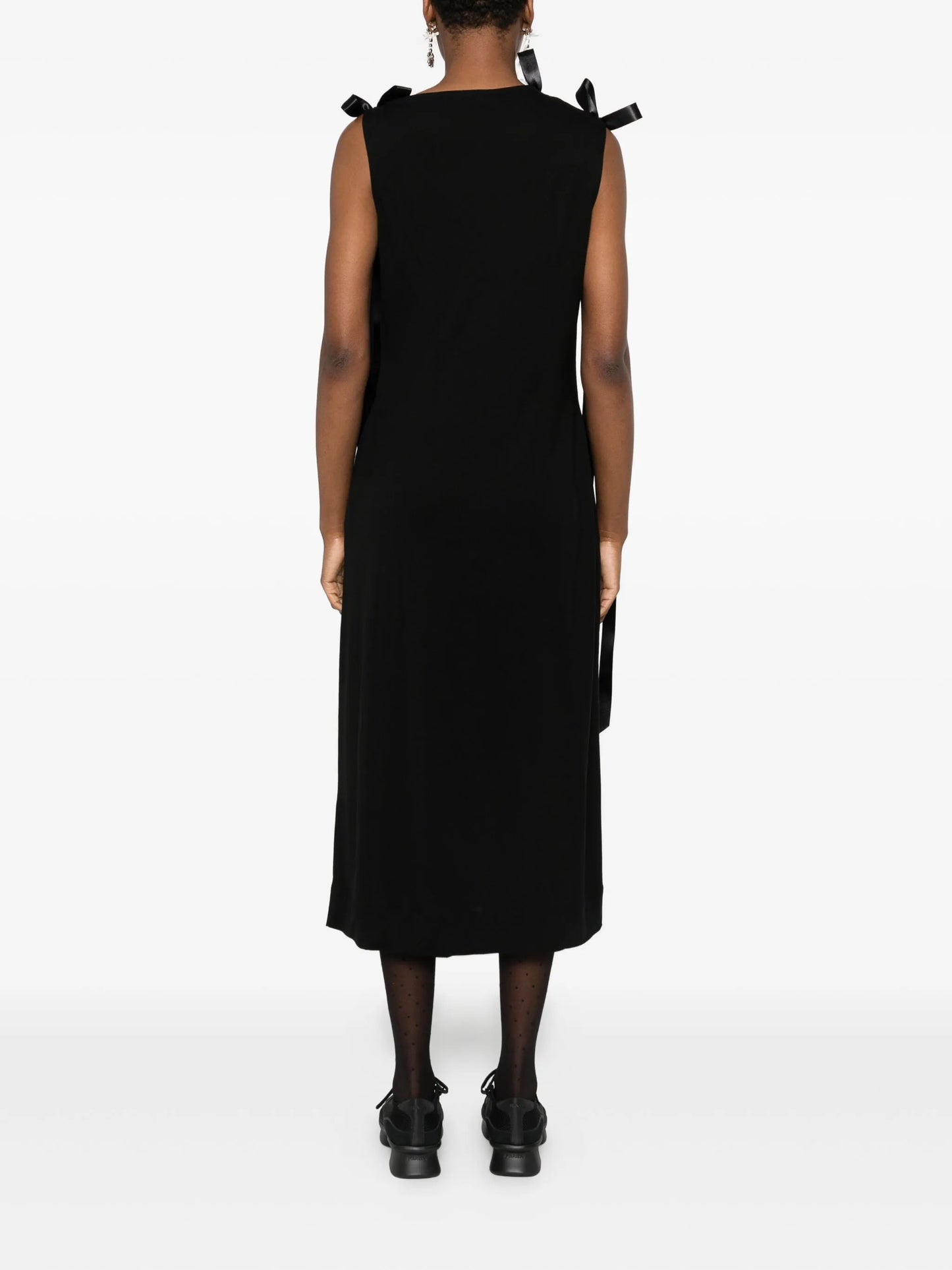 bow strap-detail midi dress