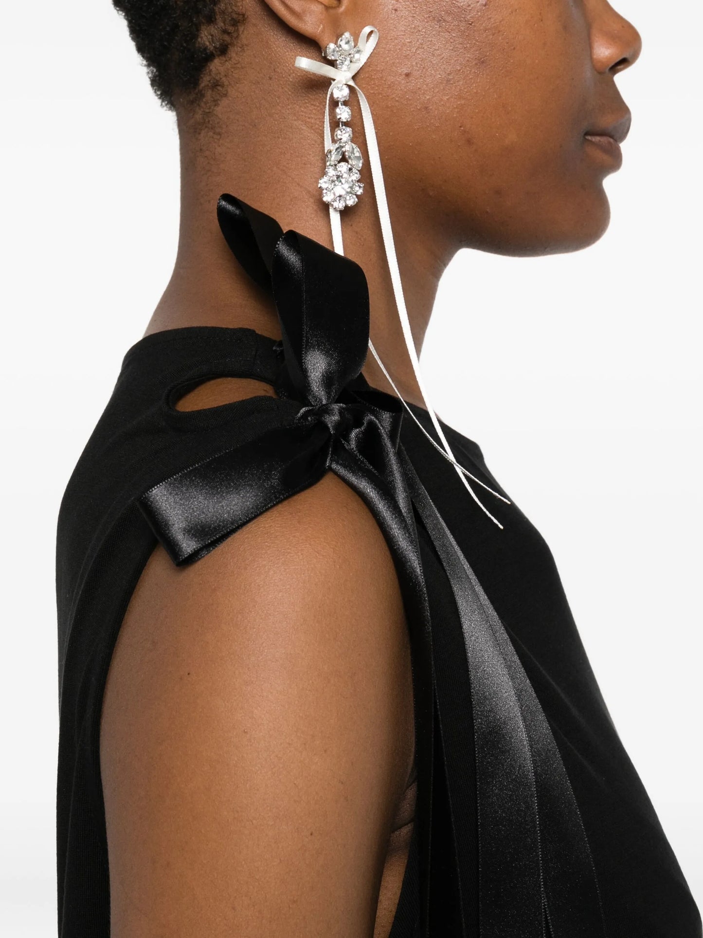 bow strap-detail midi dress