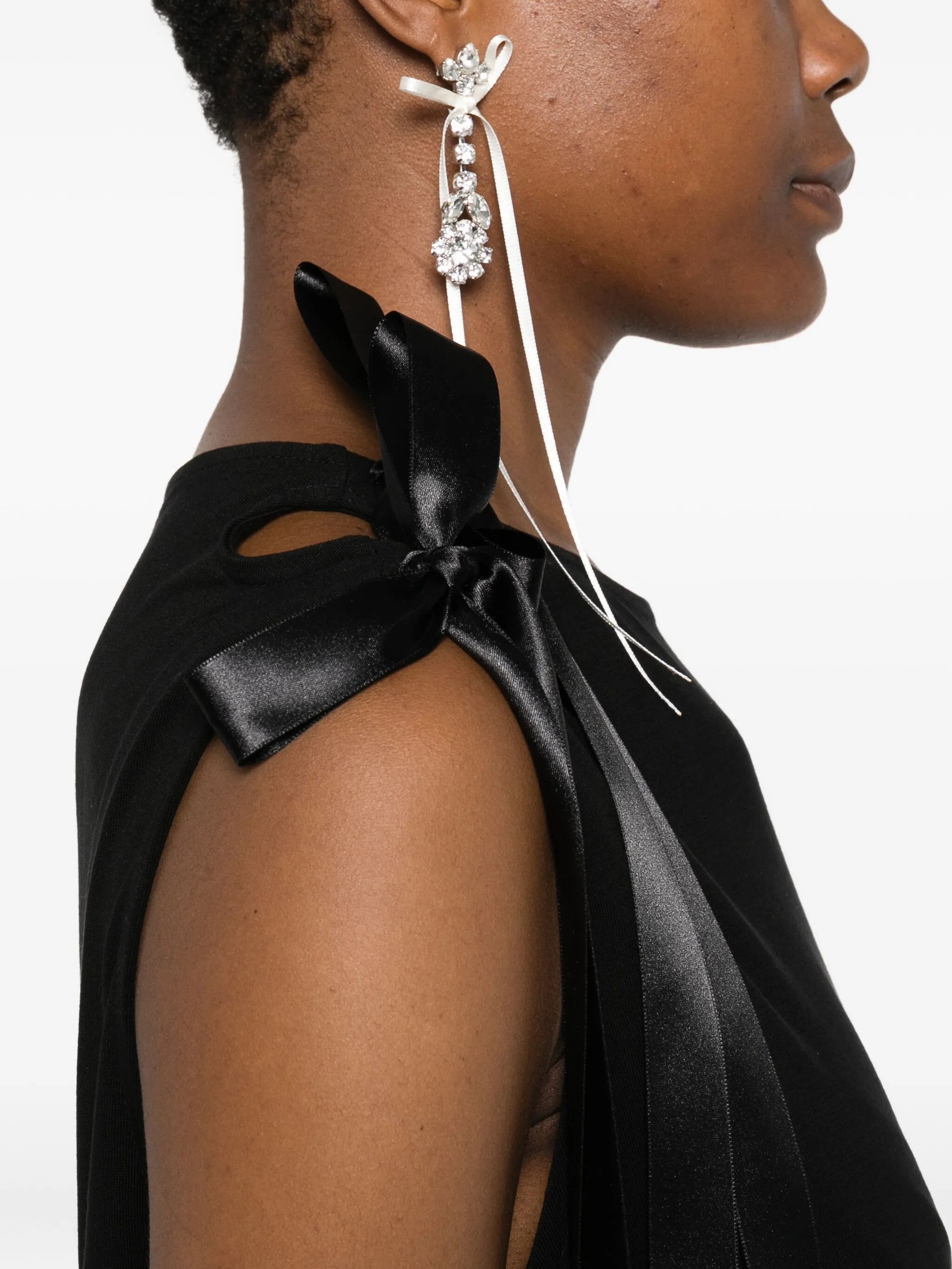 bow strap-detail midi dress