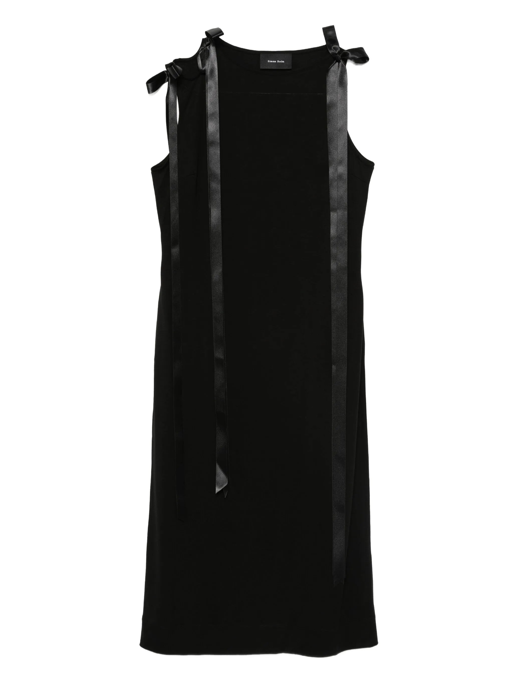 bow strap-detail midi dress