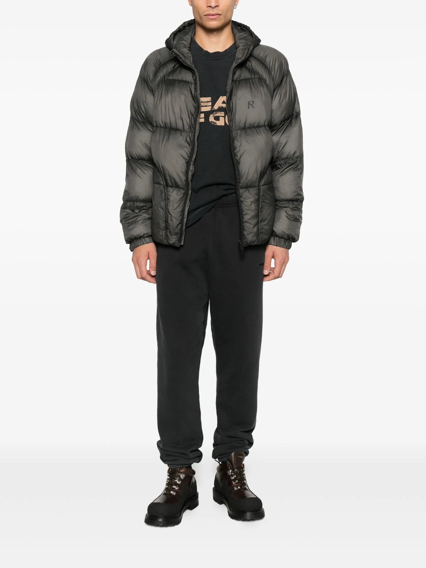 translucent hooded puffer jacket