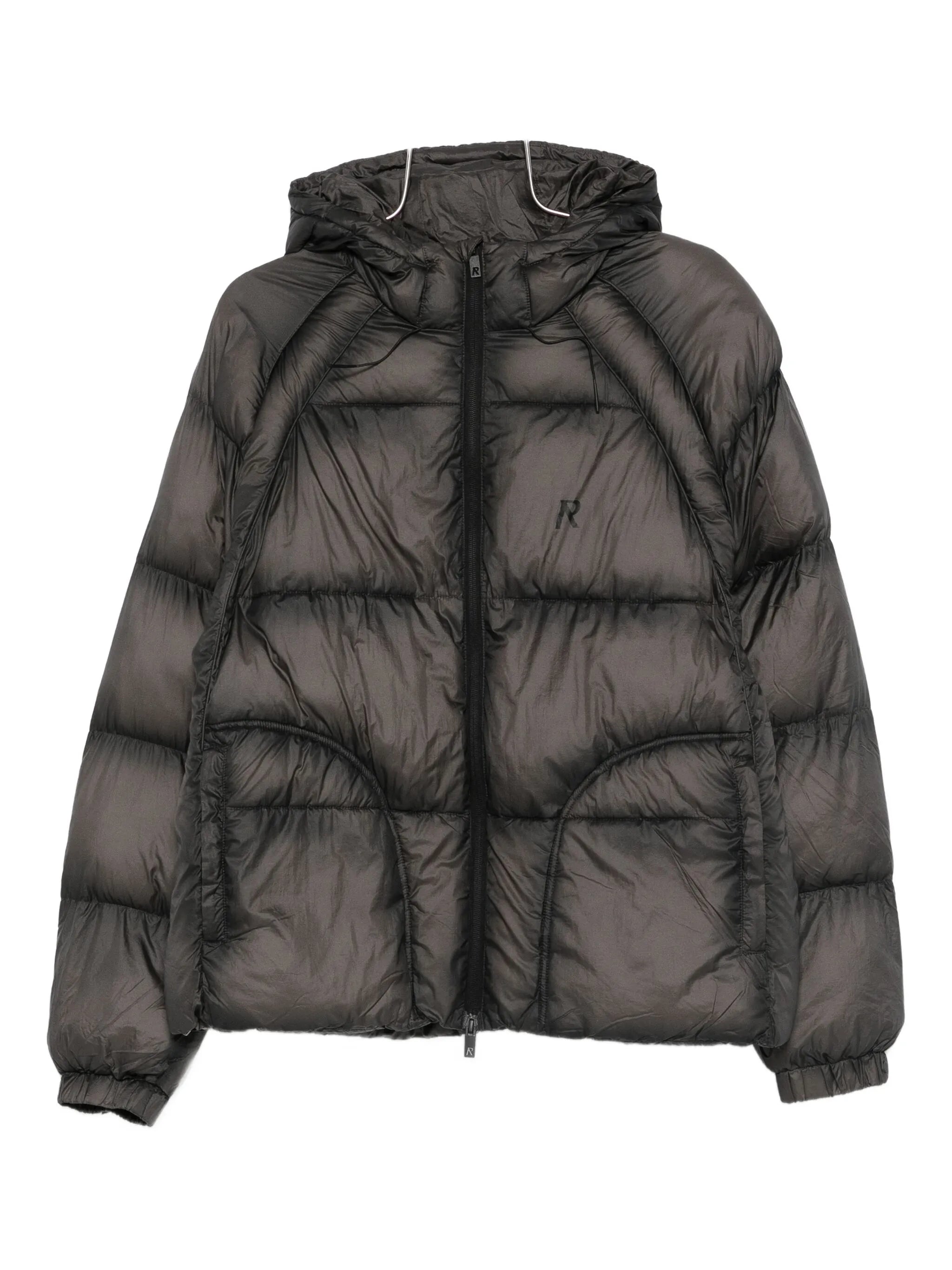 translucent hooded puffer jacket