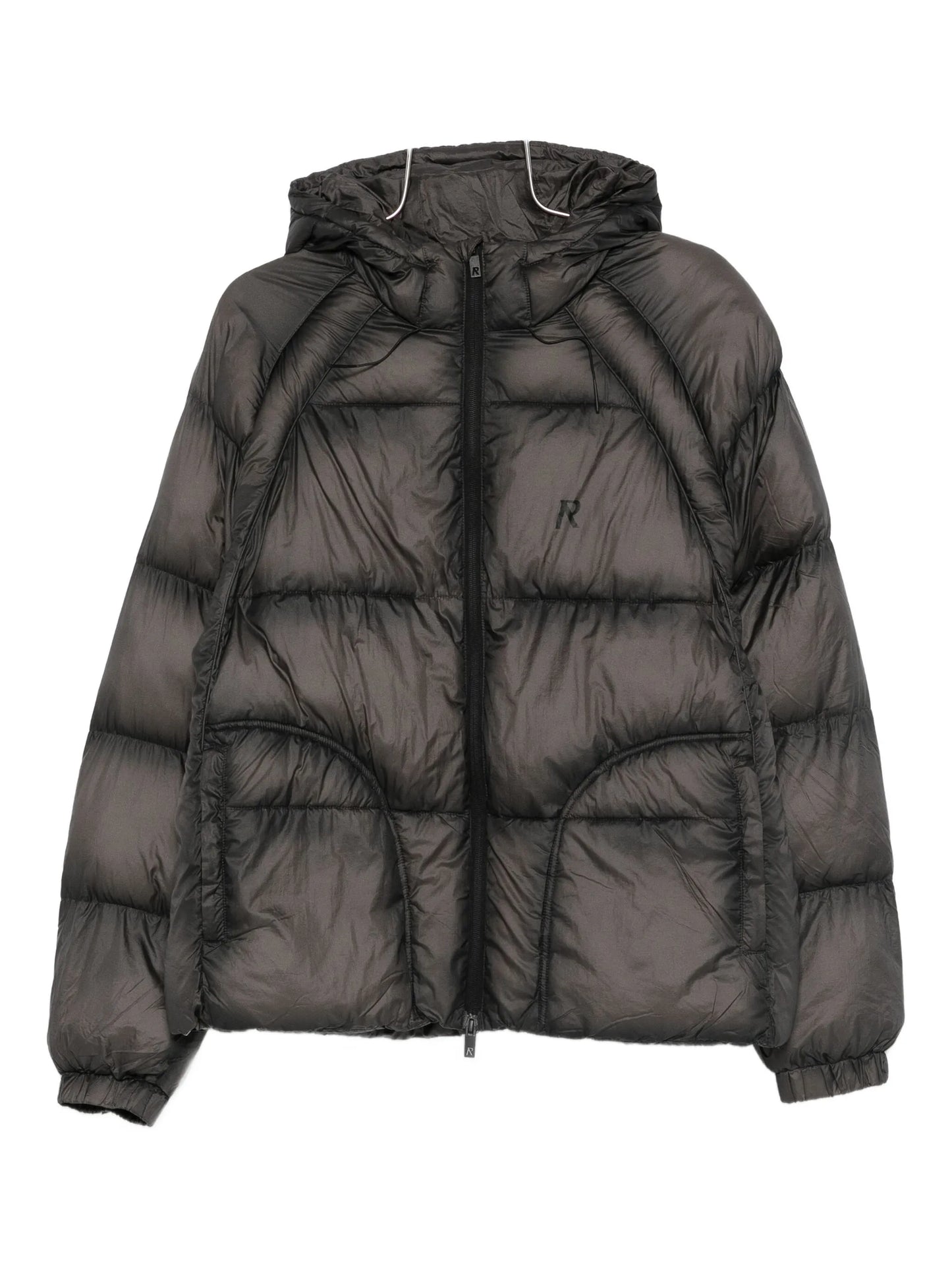 translucent hooded puffer jacket