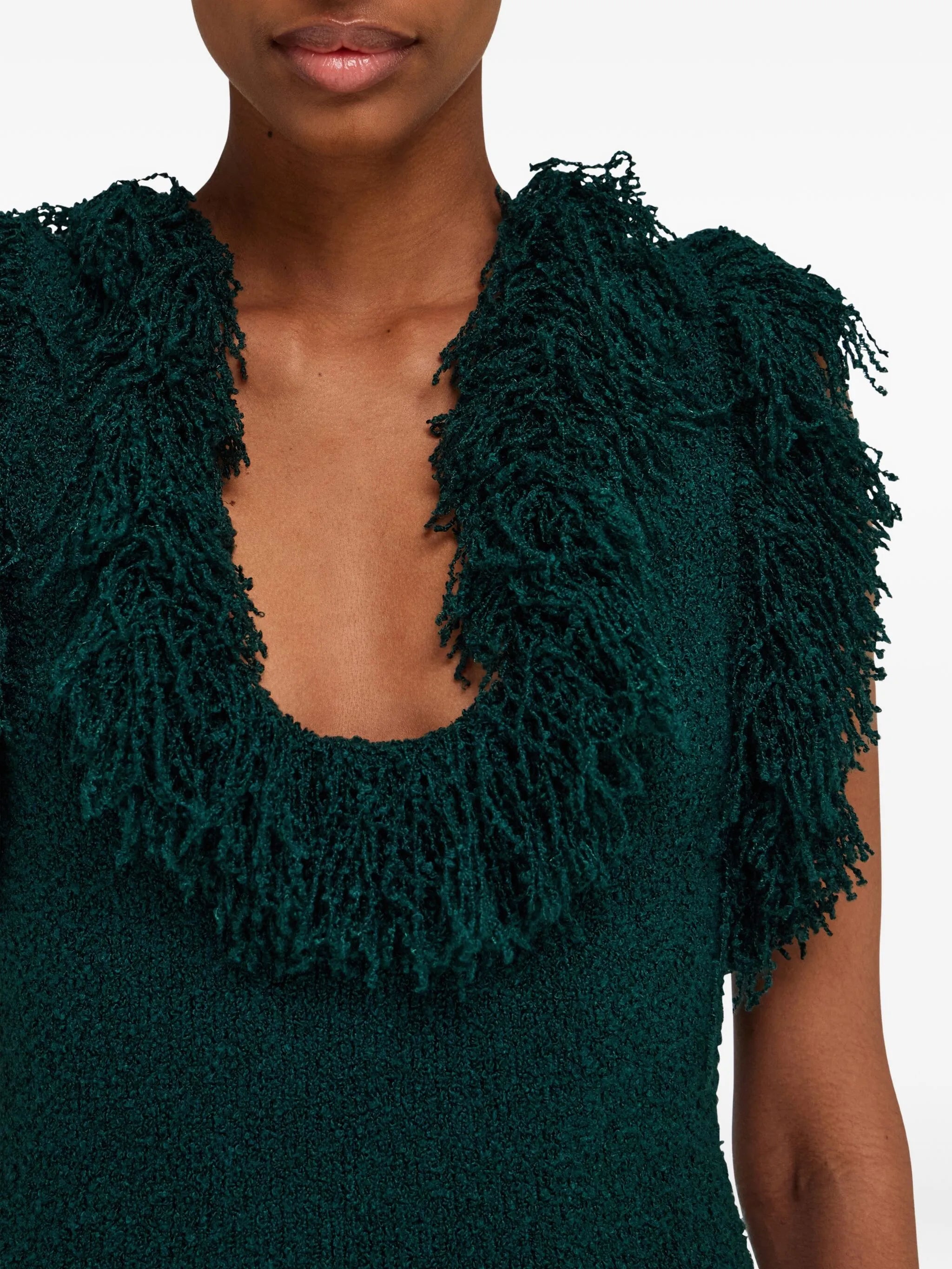 fringe-detail mini dress