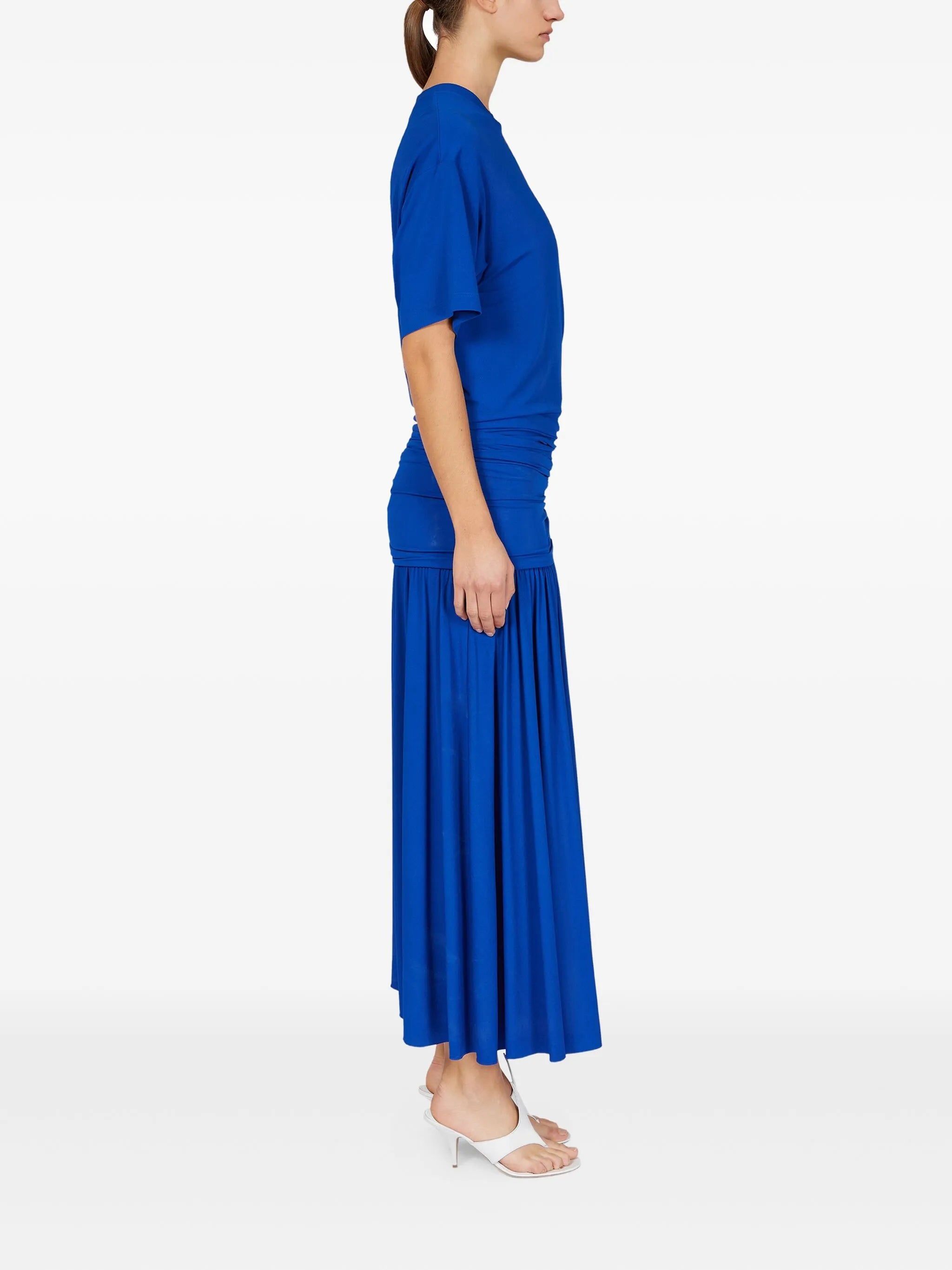gathered-waist maxi dress
