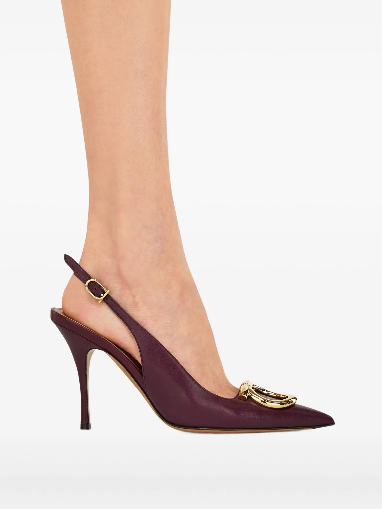 95mm Gancini leather pumps