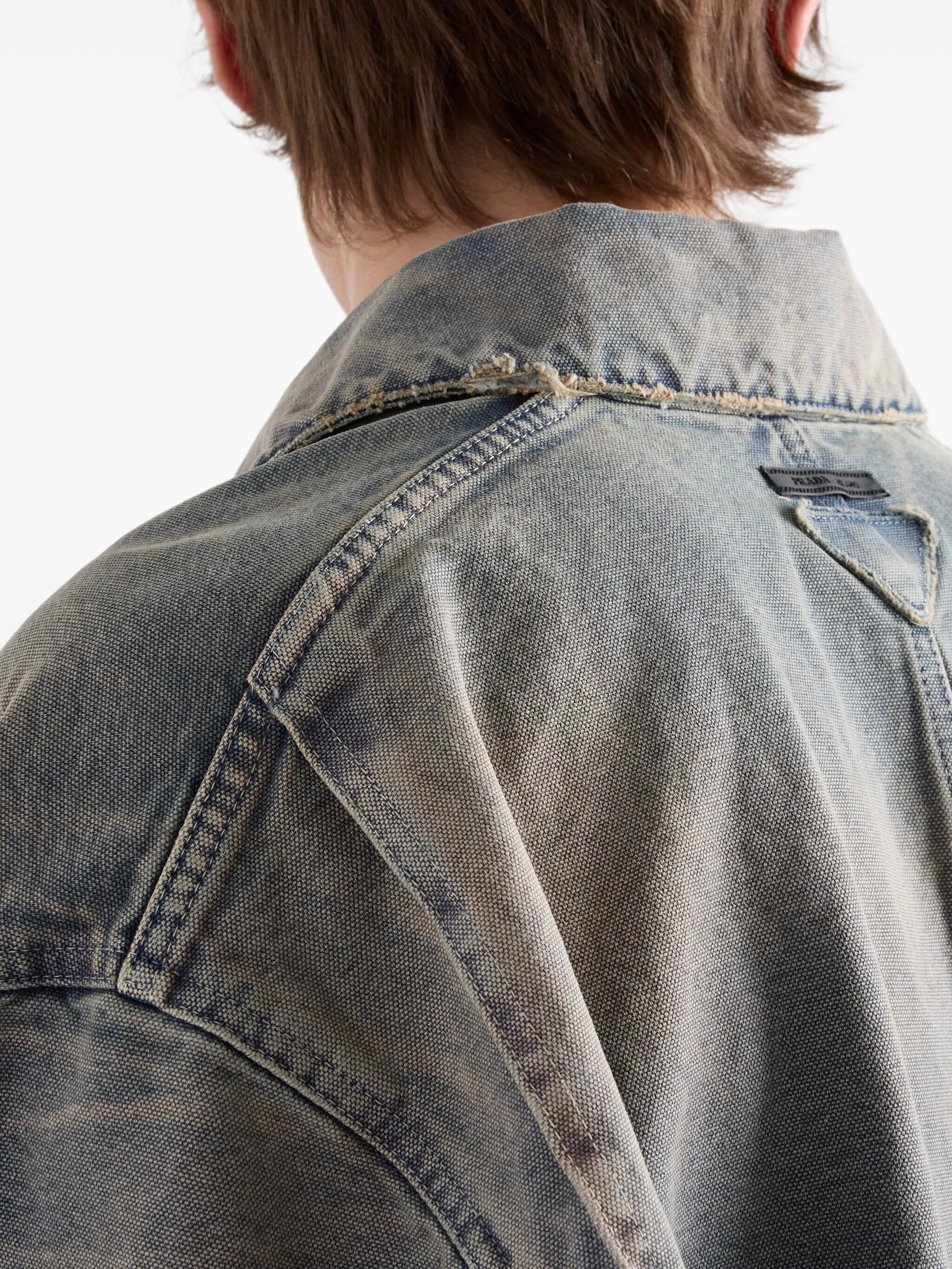 distressed-effect jacket