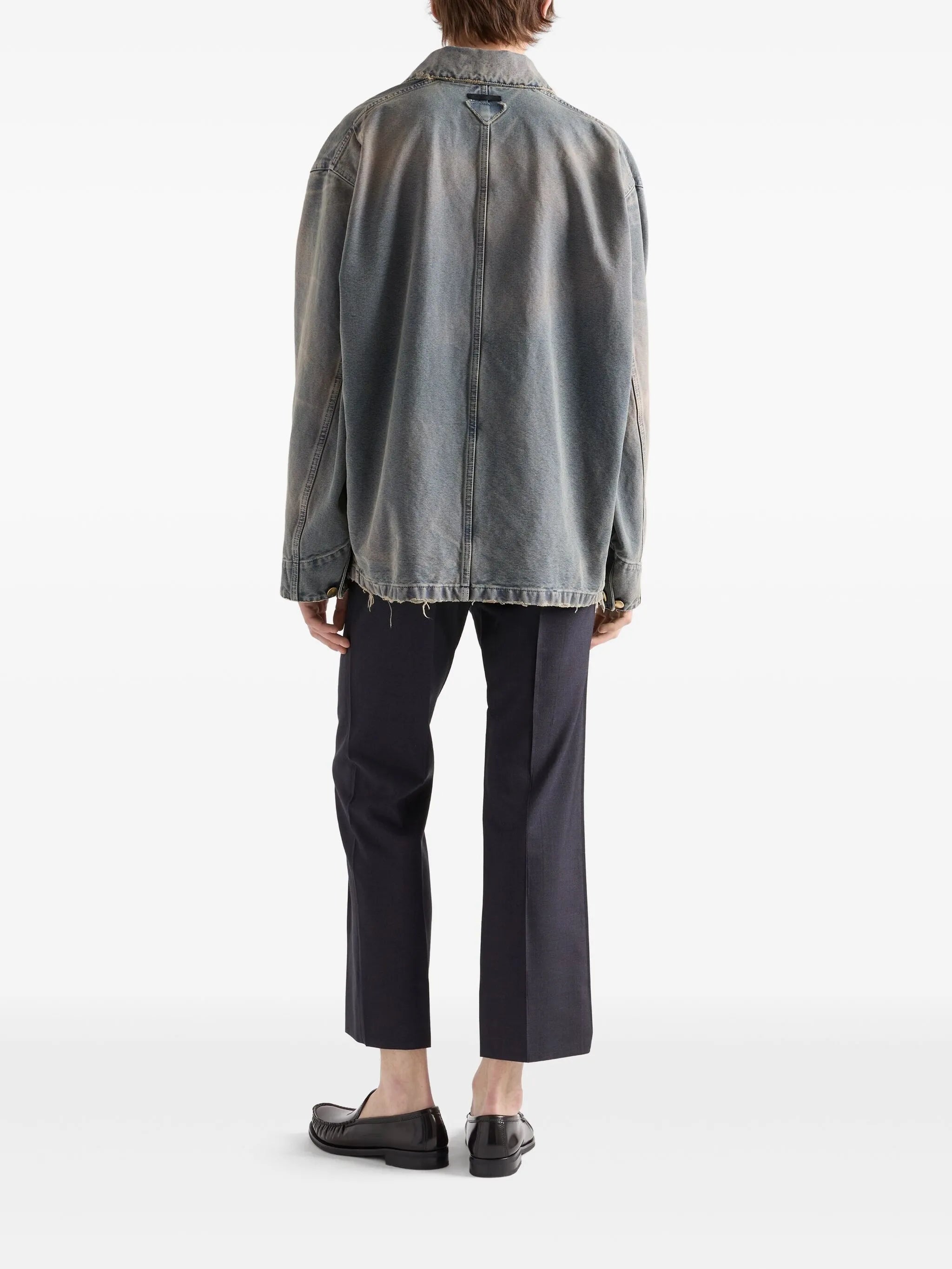 distressed-effect jacket