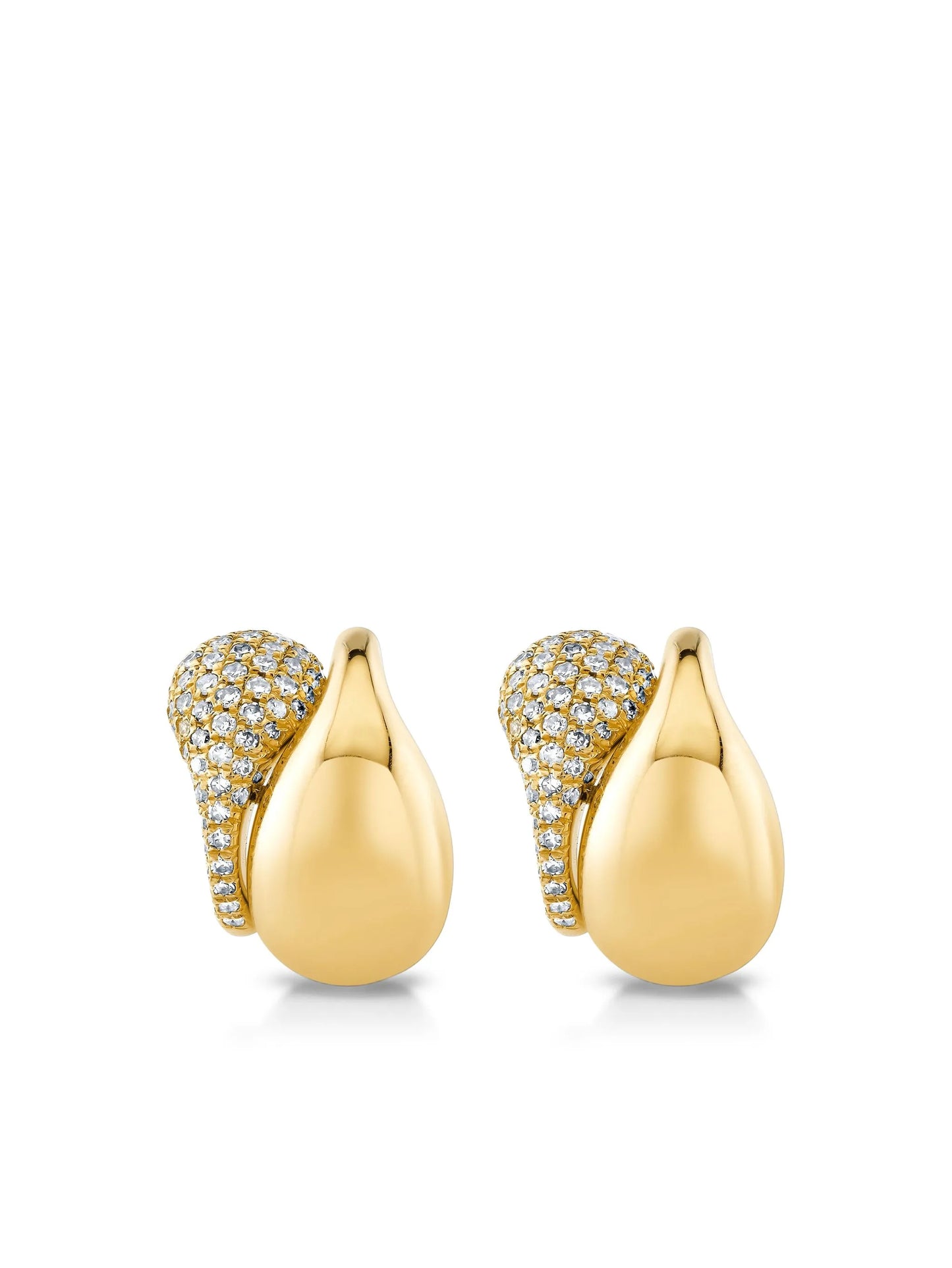 18K yellow gold Double Drip diamond earrings