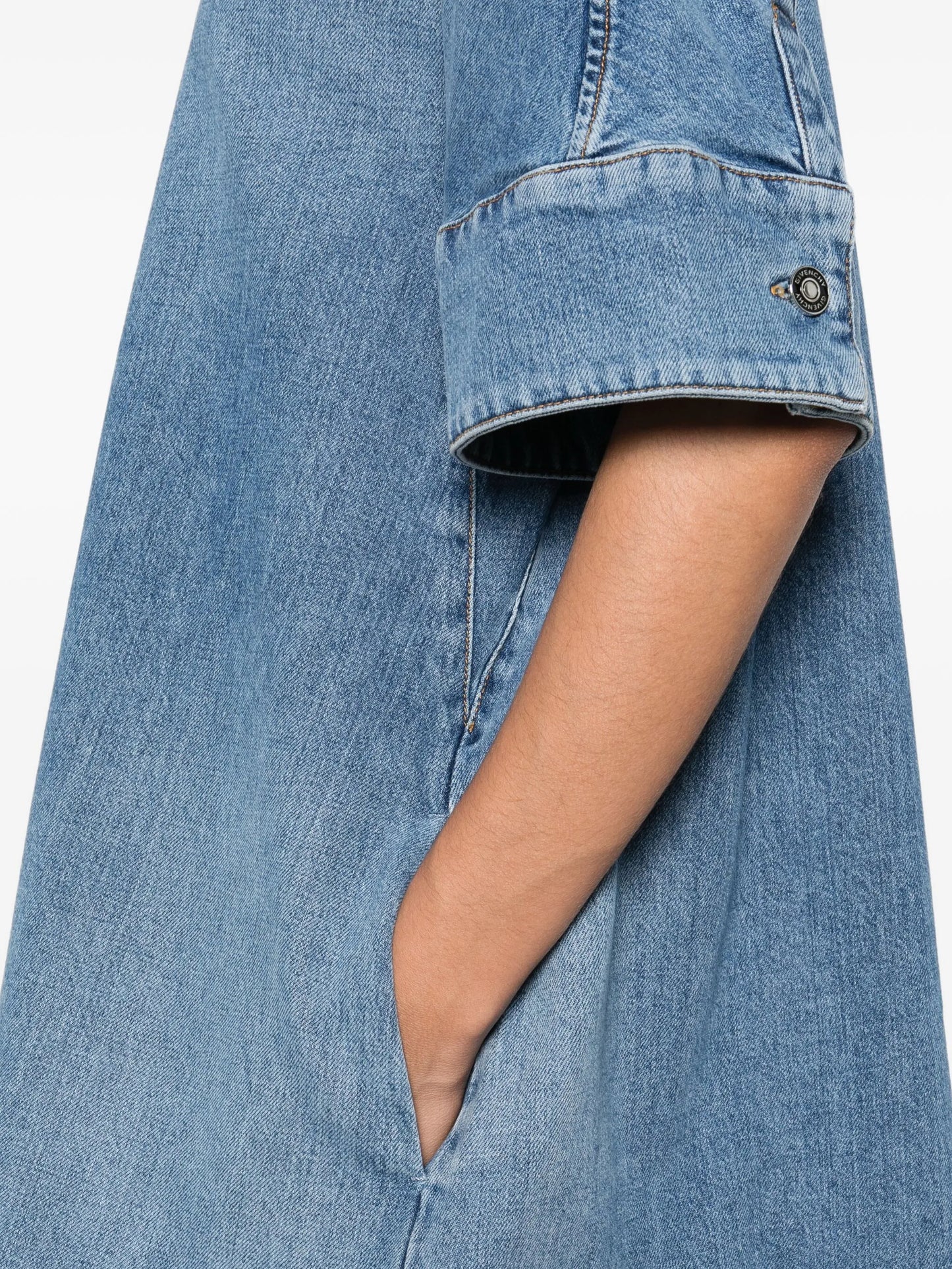 Shirt dress in washed denim