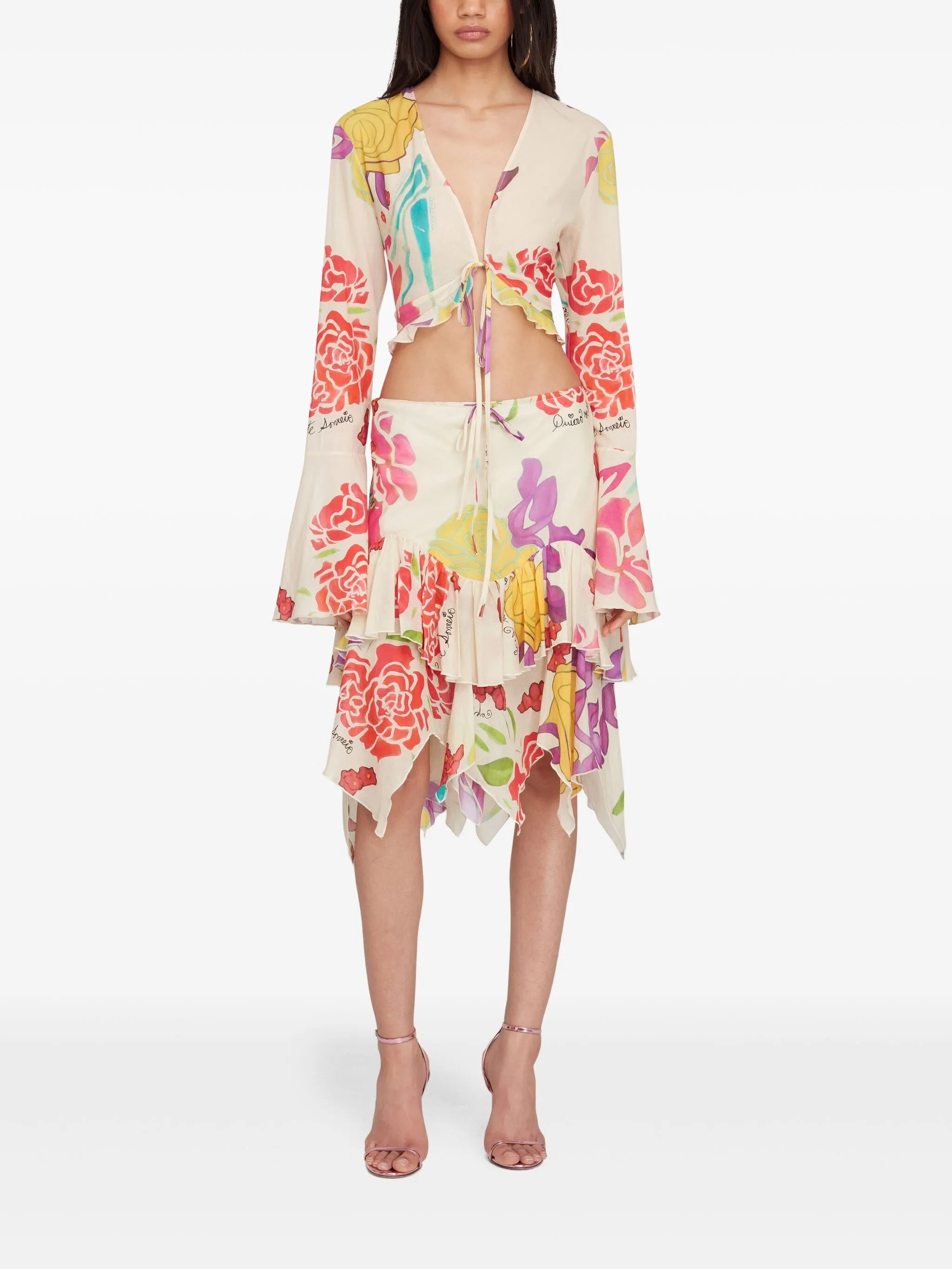 Flores cropped blouse