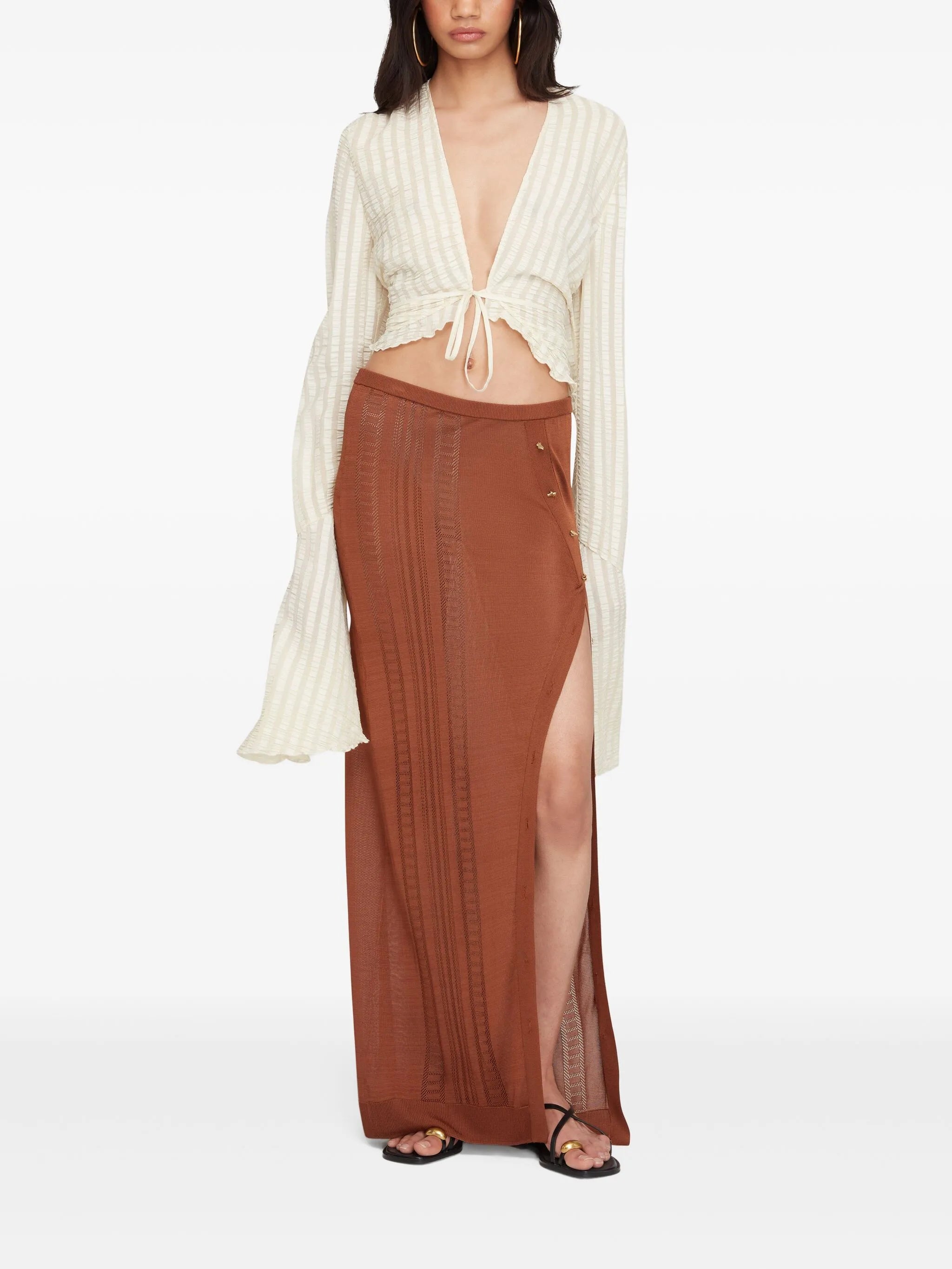 silk cropped blouse