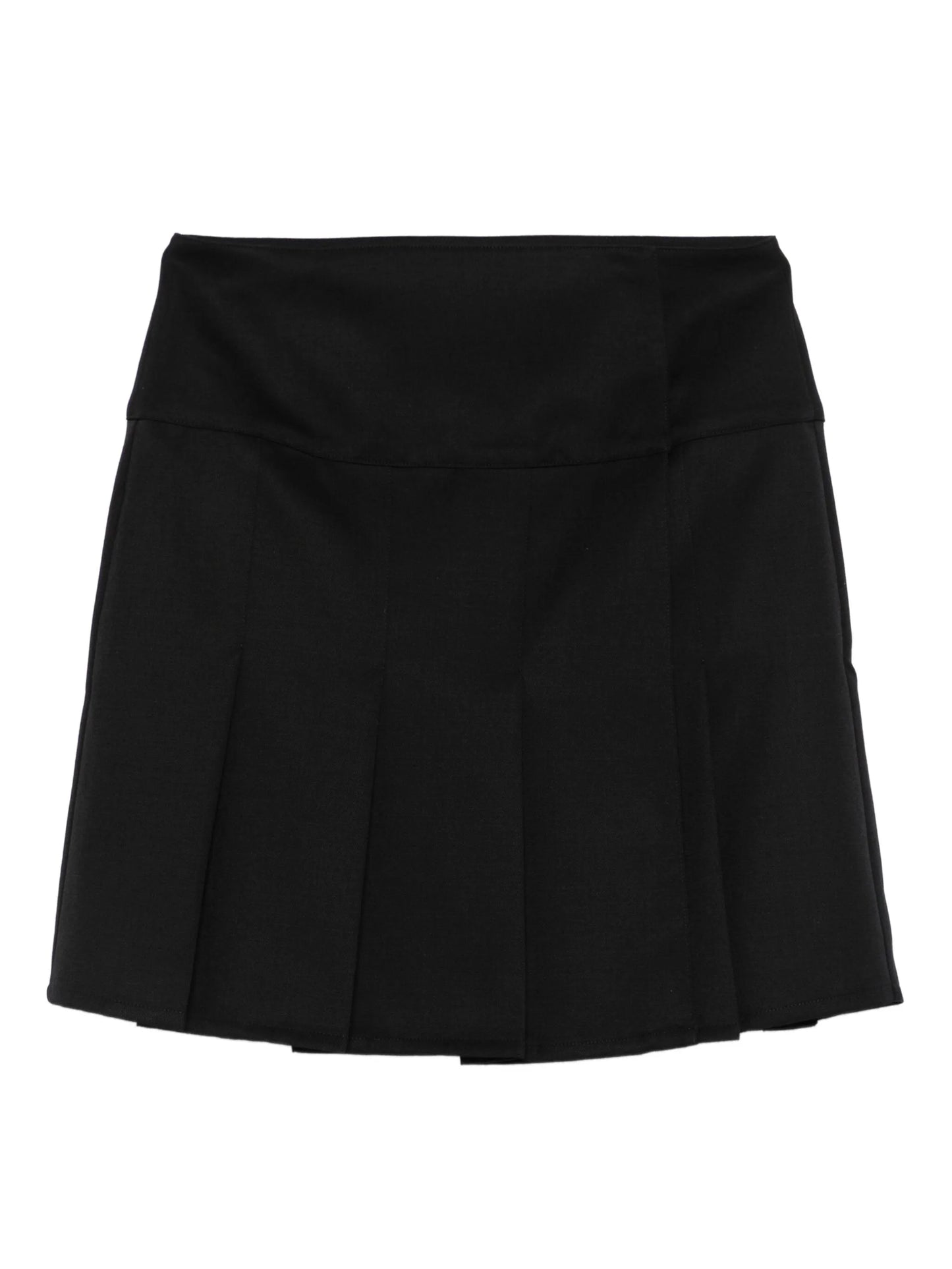 Girdle pleated mini skirt