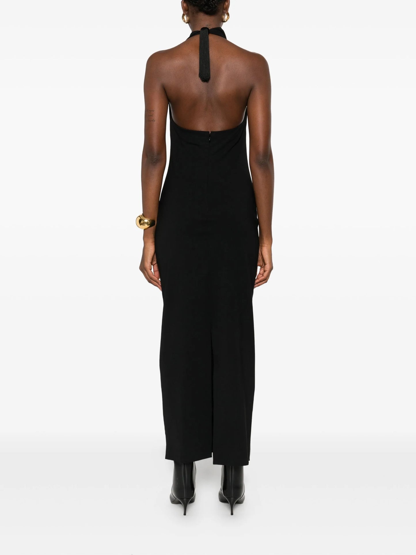 cowl-neck midi dress