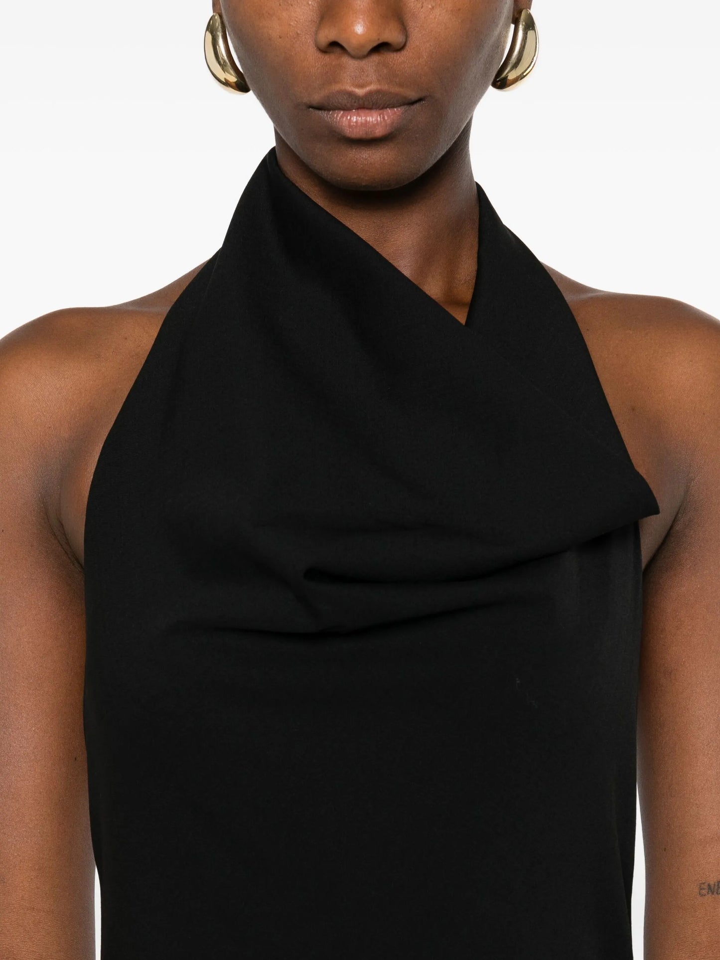 cowl-neck midi dress