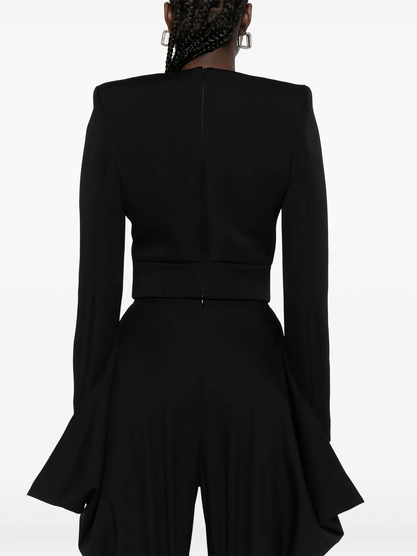 long-sleeve crew-neck blouse