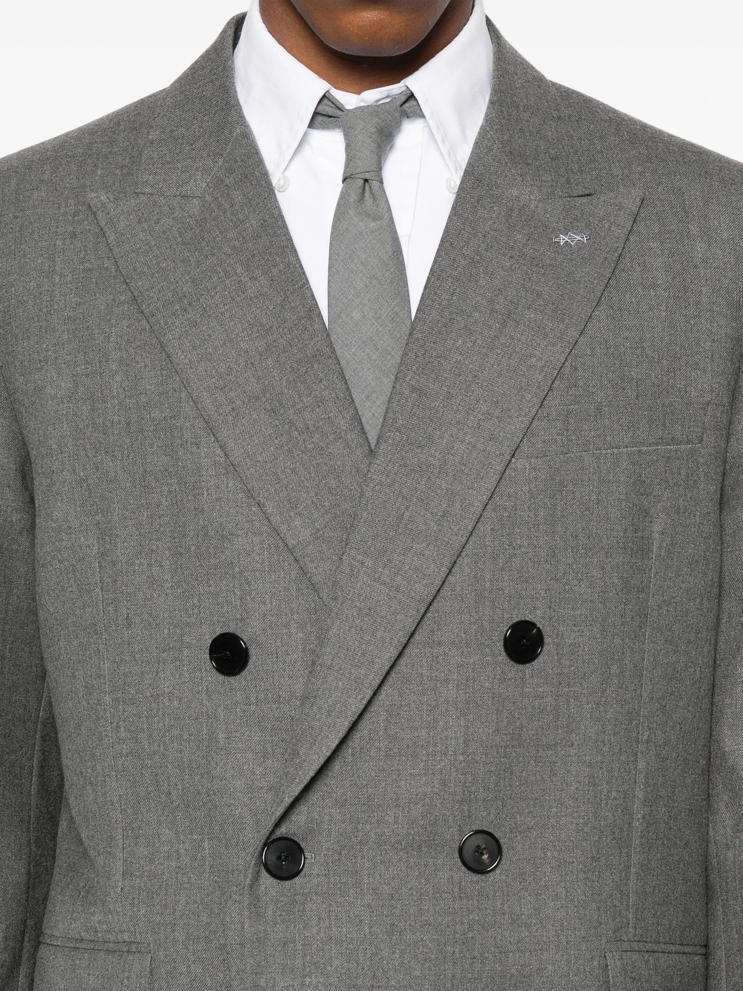 peak-lapel wool blazer